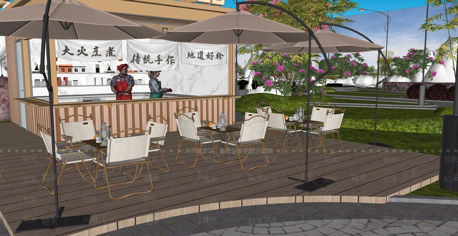 现代景观公园SU模型下载【ID:1190469437】