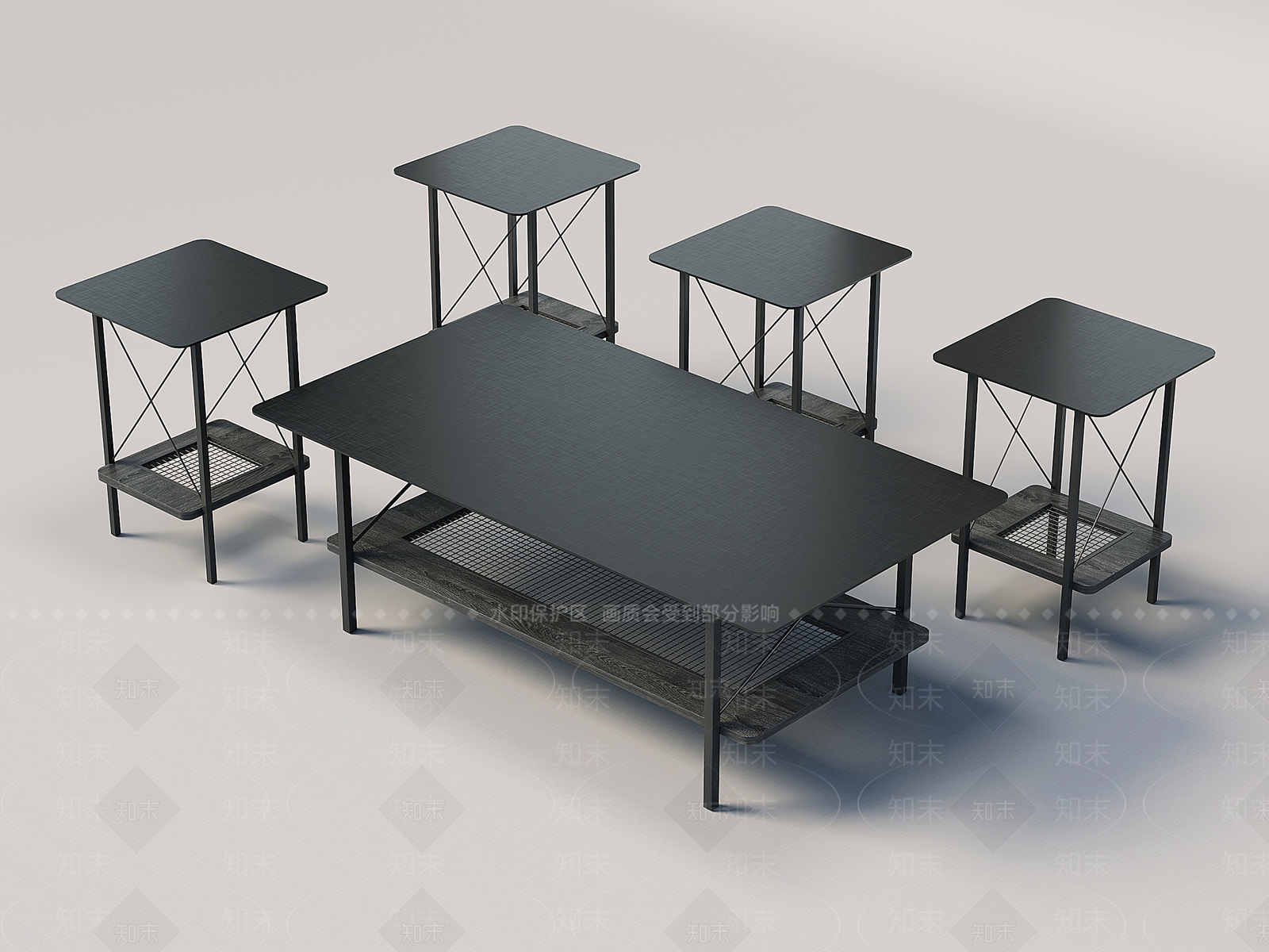 现代极简茶几3D模型下载【ID:1190468804】