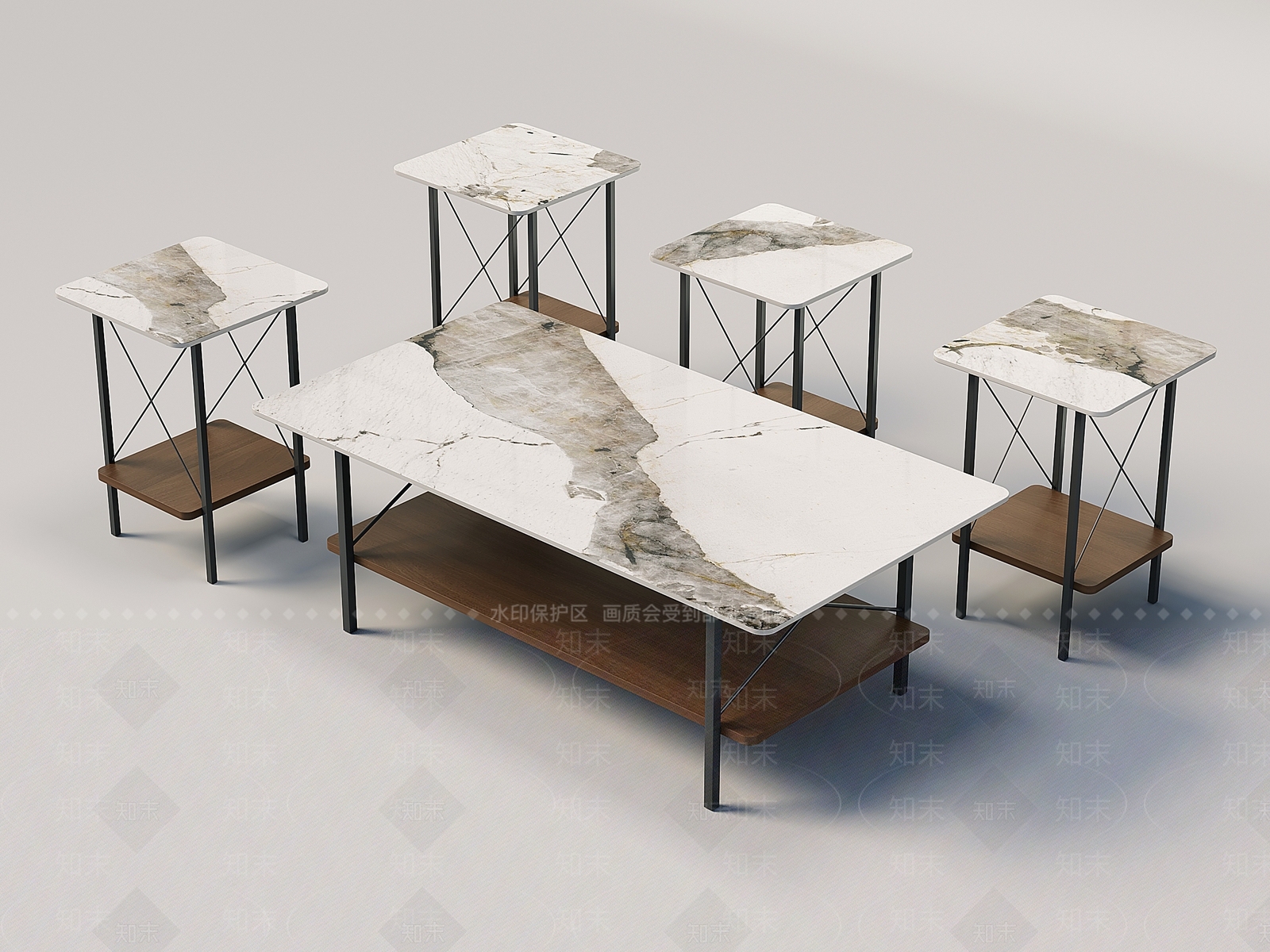 现代极简茶几3D模型下载【ID:1190468804】