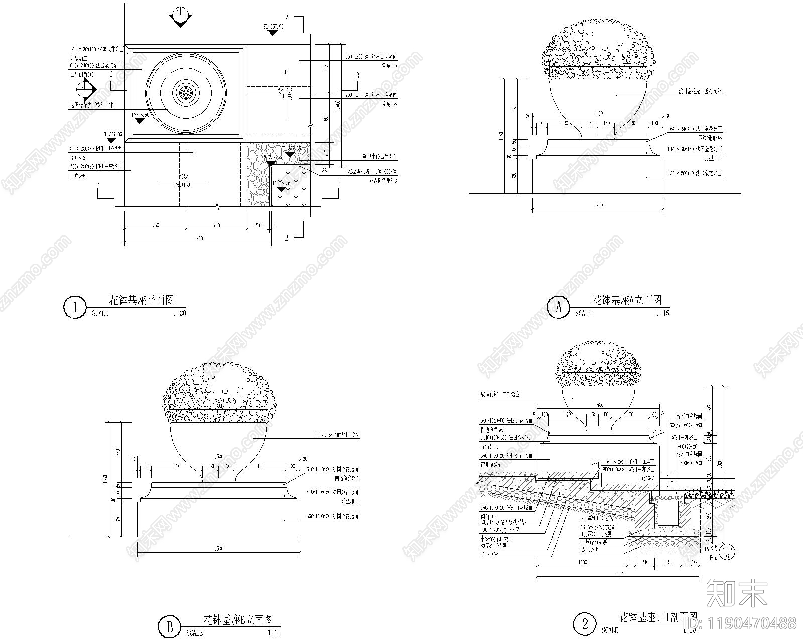 现代廊架cad施工图下载【ID:1190470488】