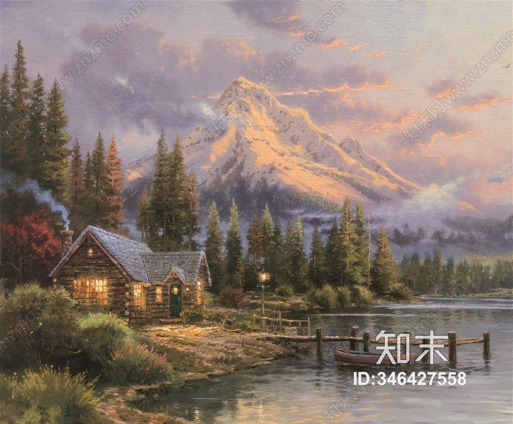 高清欧洲乡村油画装饰画贴图贴图下载【ID:346427558】