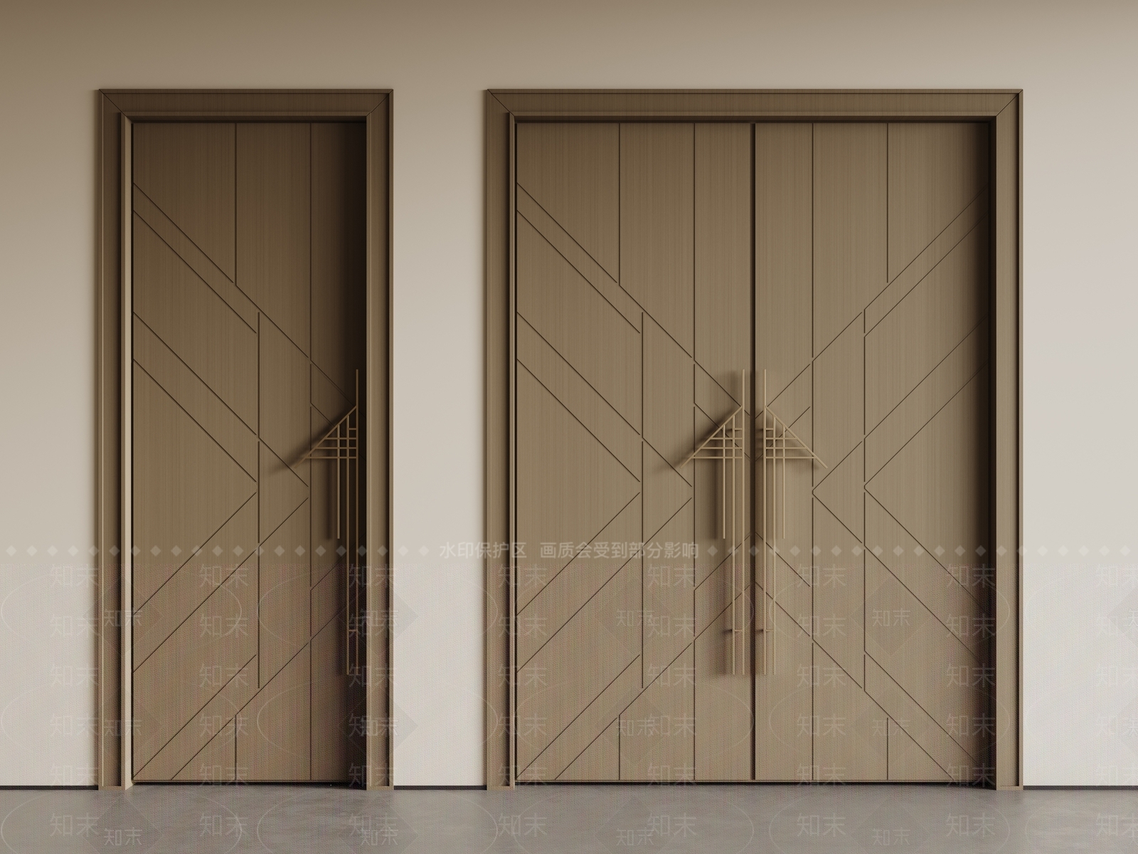 新中式中式推拉门3D模型下载【ID:1190472431】
