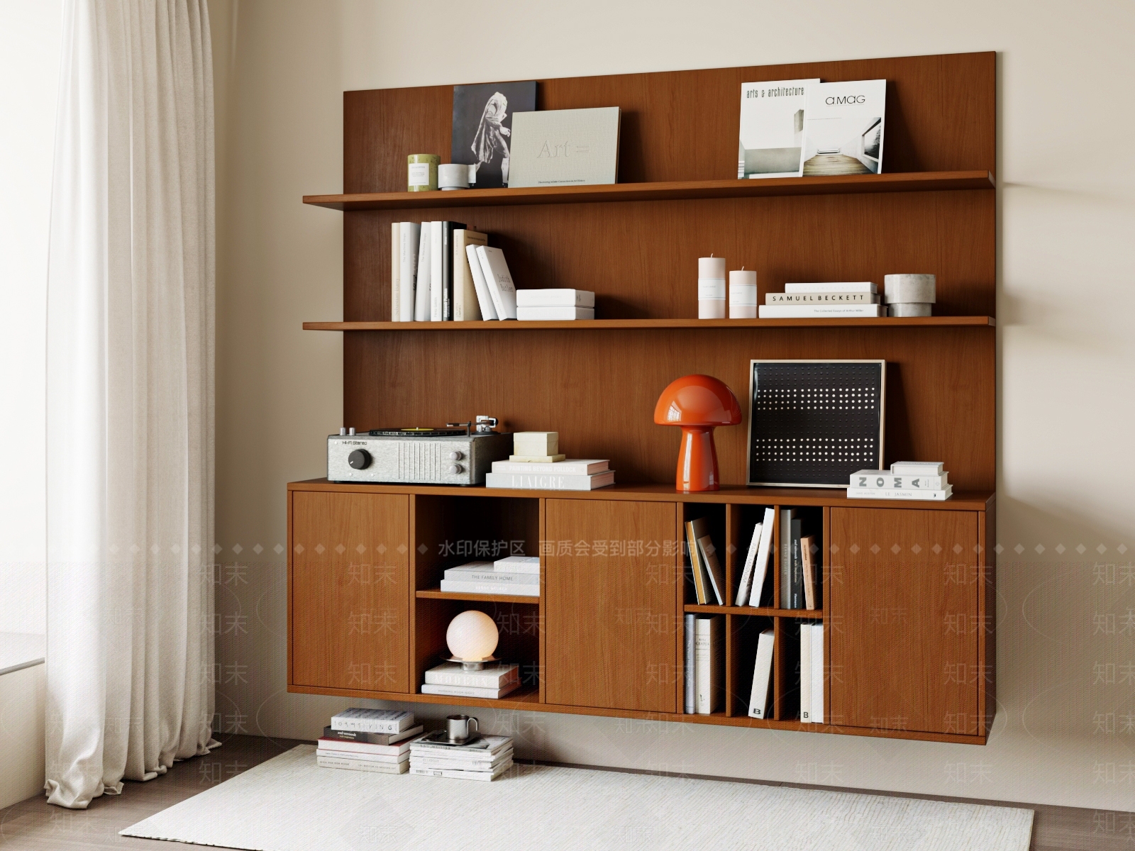 现代中古书柜SU模型下载【ID:1190473721】