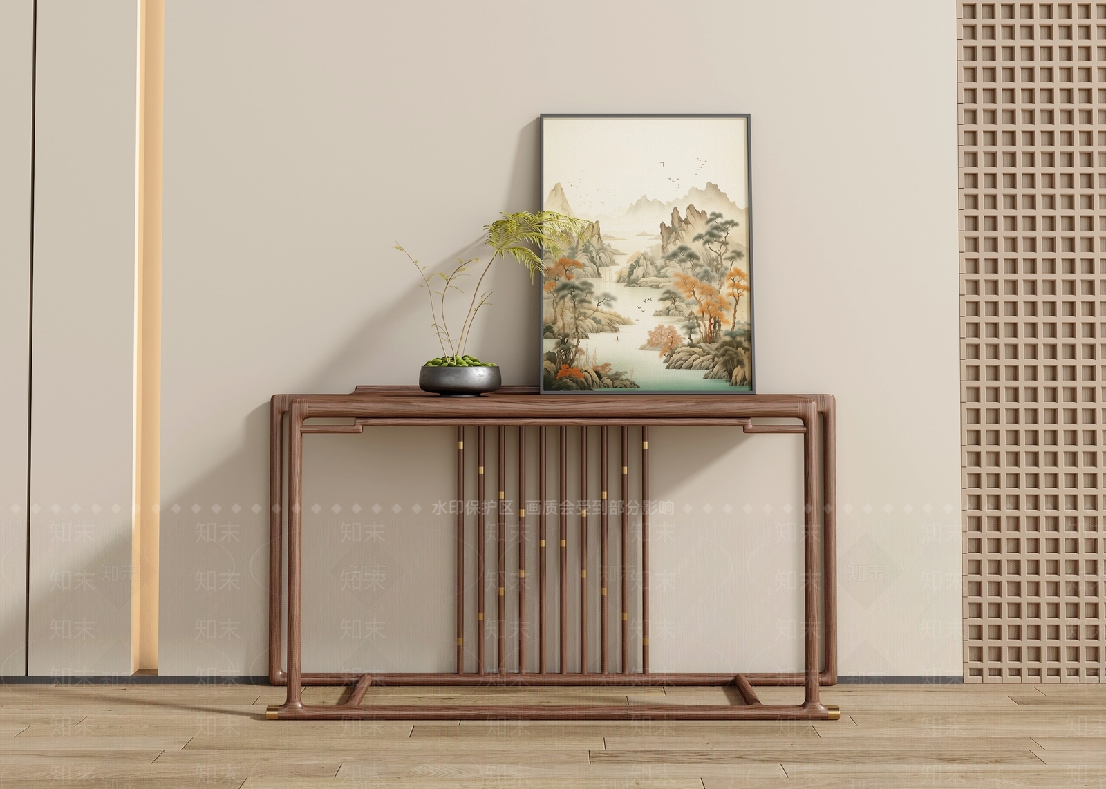 新中式条案3D模型下载【ID:1190475763】