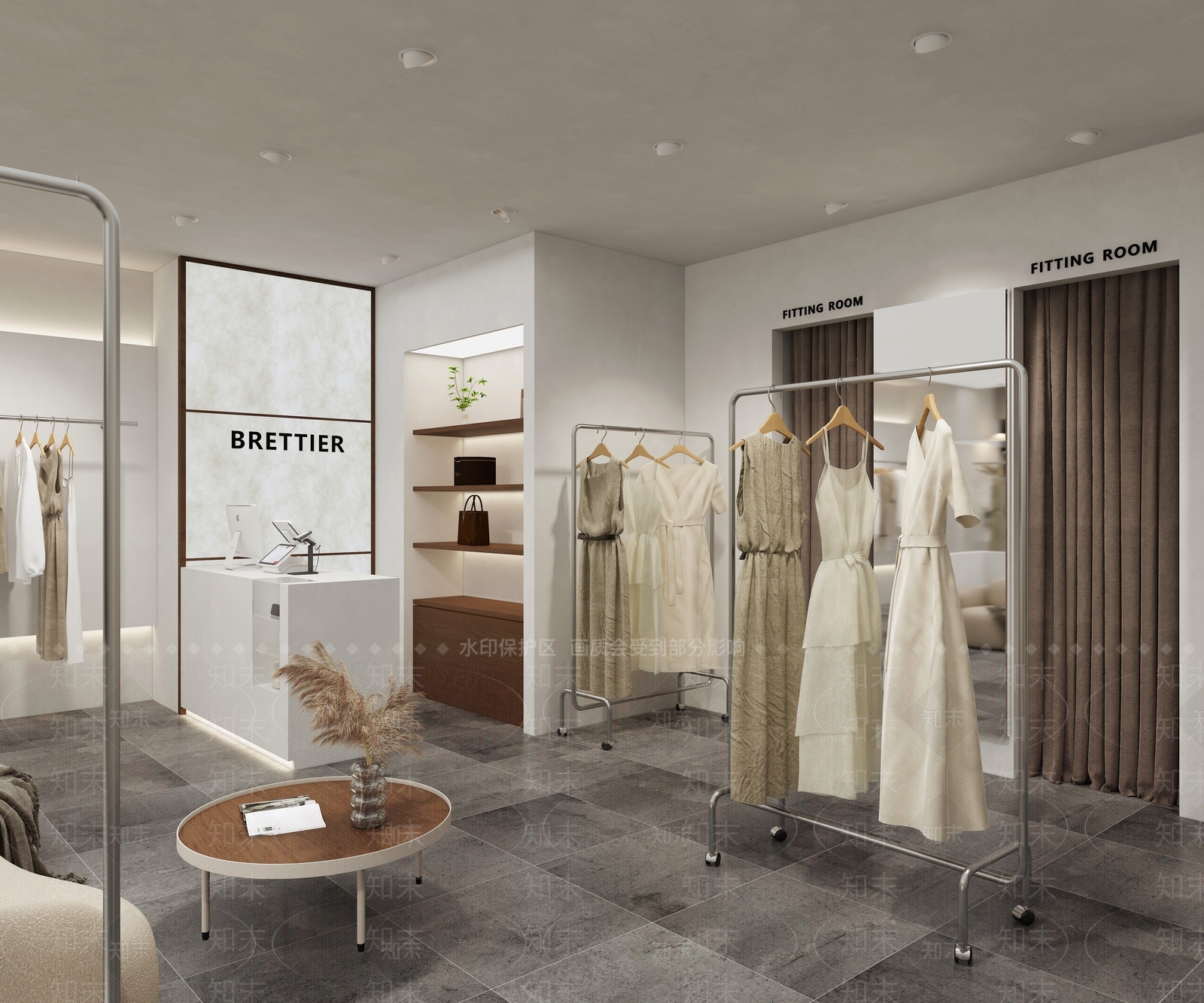 现代奶油服装店3D模型下载【ID:1190477252】