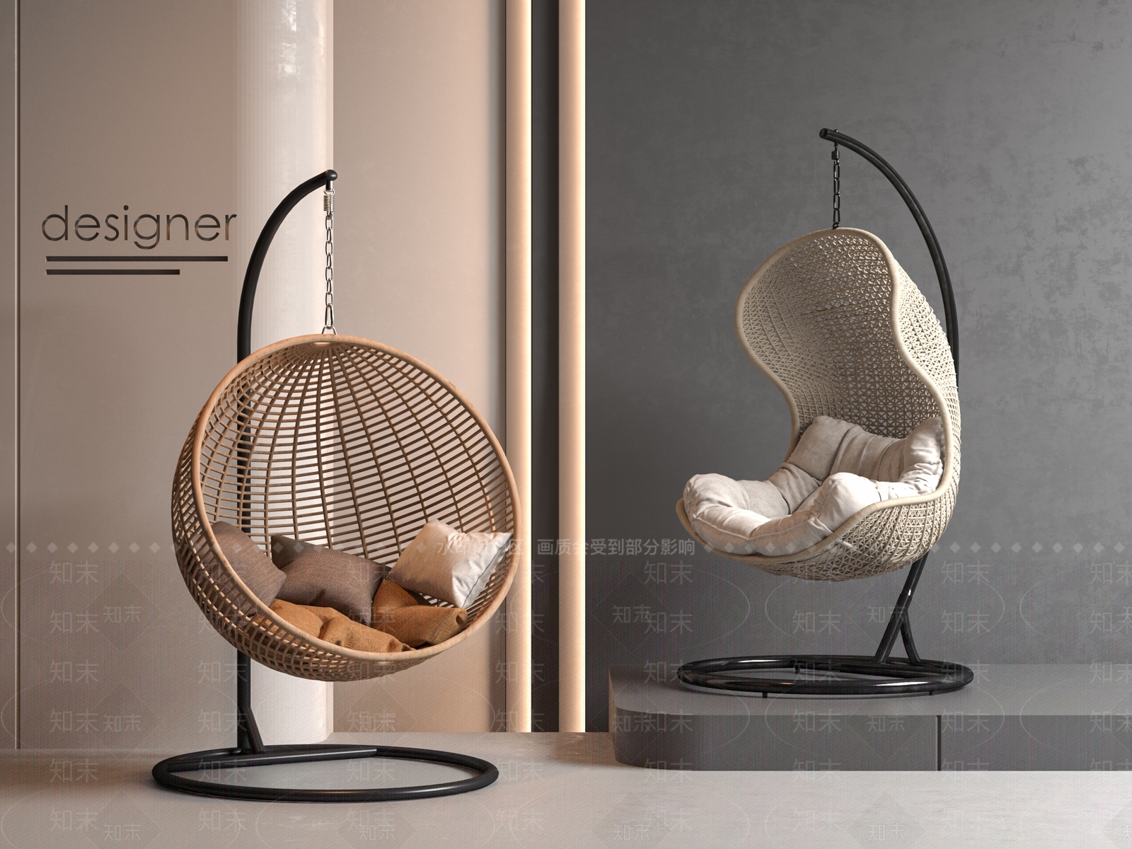 侘寂吊椅3D模型下载【ID:1190478139】