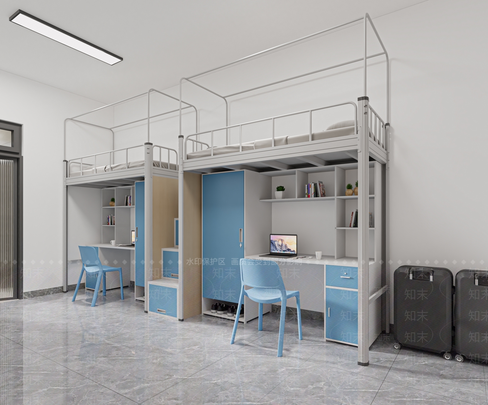 现代宿舍3D模型下载【ID:1190479341】