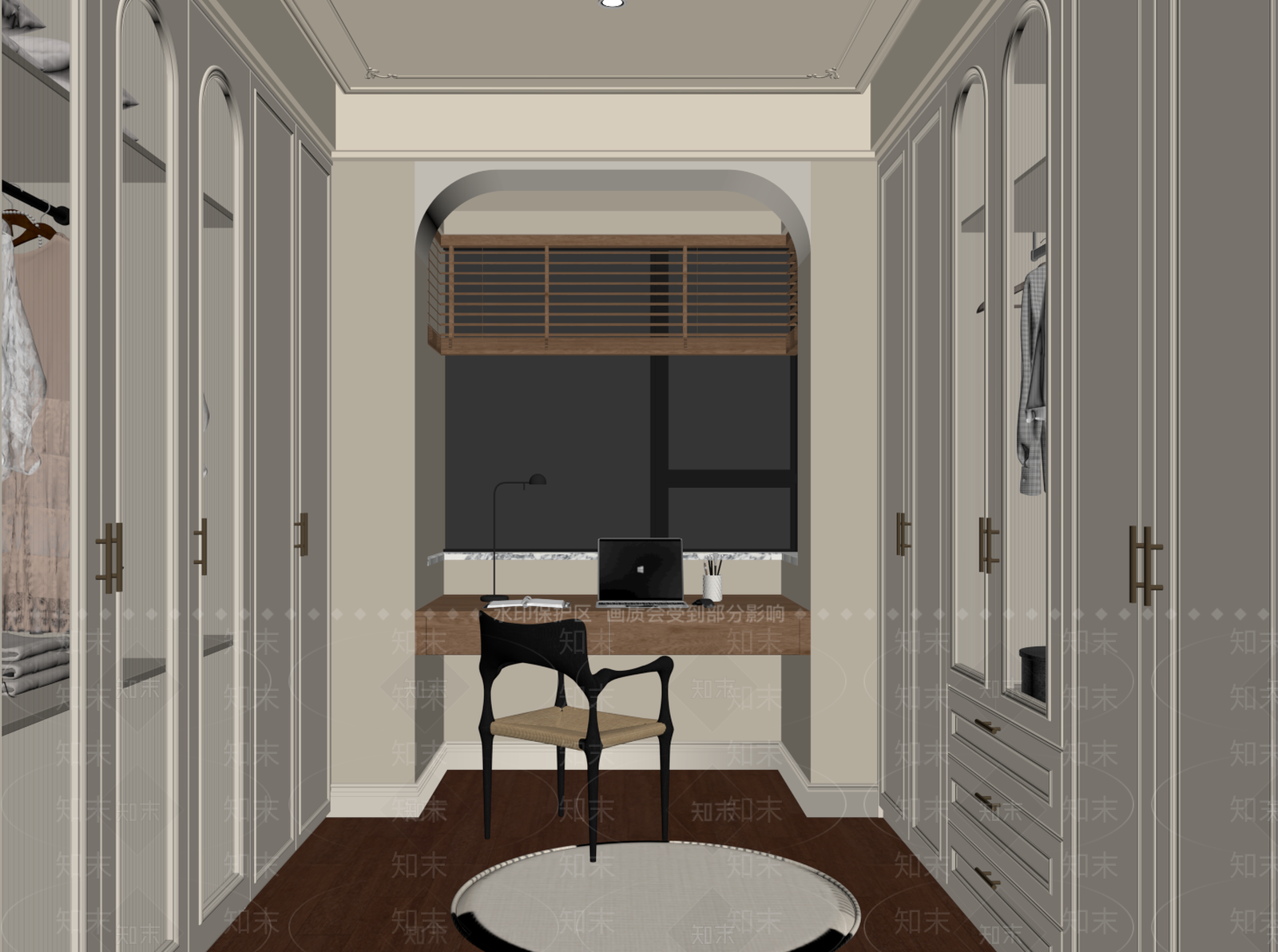 法式衣帽间SU模型下载【ID:1190479188】