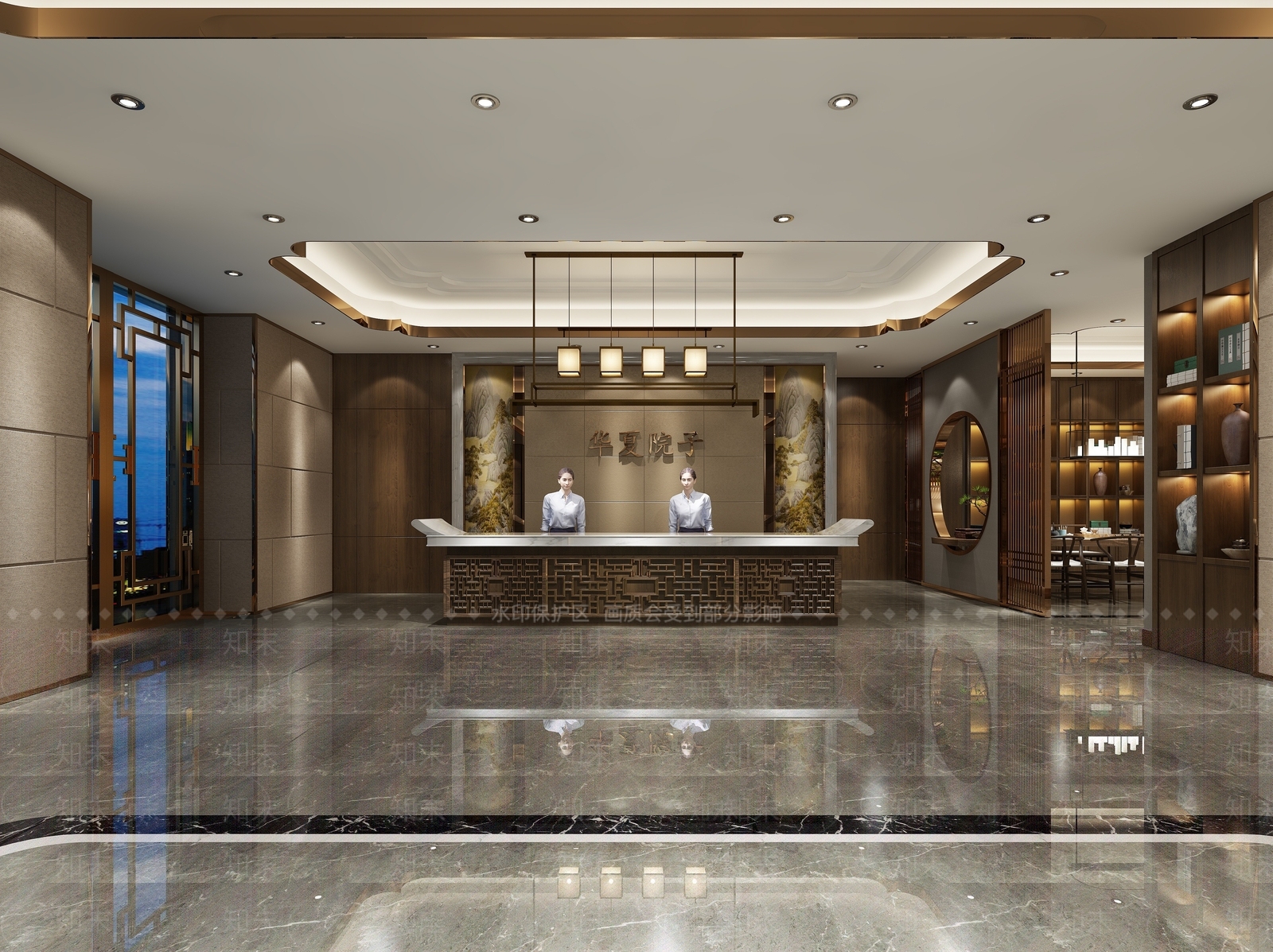 现代办公大厅3D模型下载【ID:1190482635】