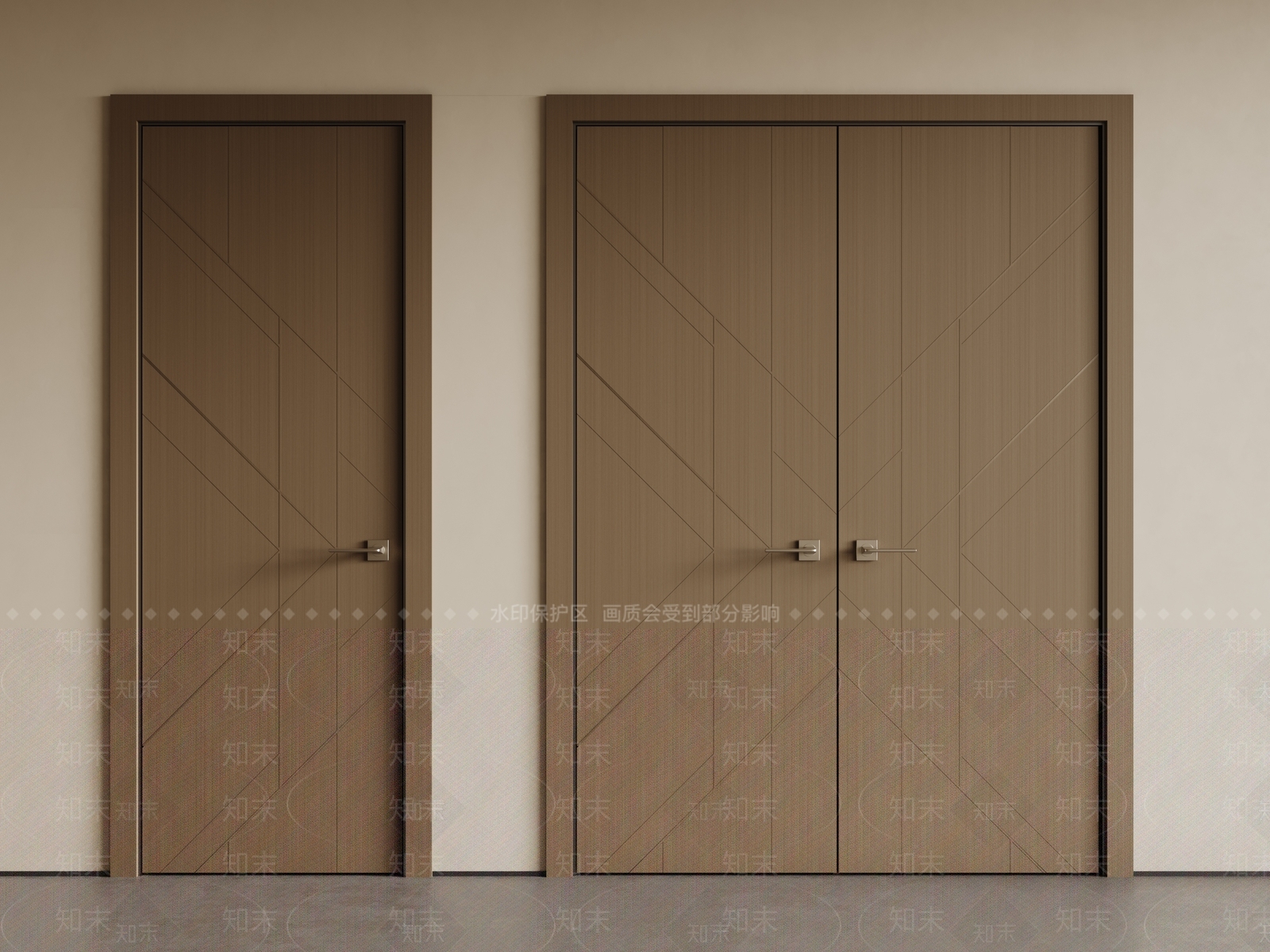 现代原木双开门3D模型下载【ID:1190483068】