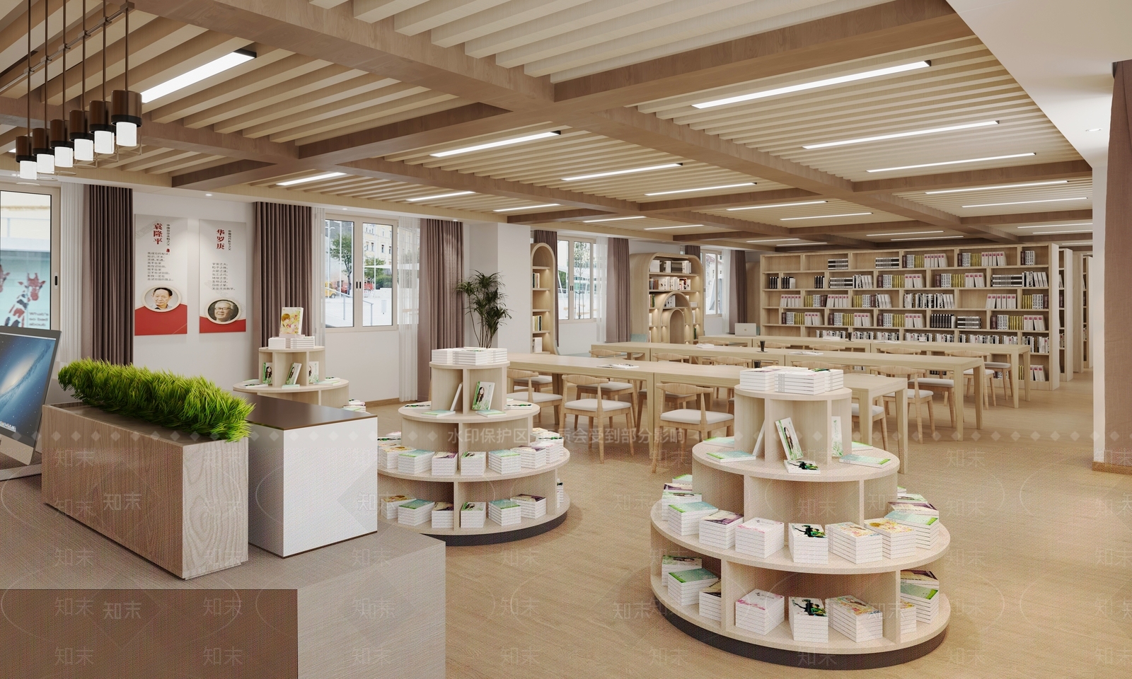 现代图书馆3D模型下载【ID:1190490518】