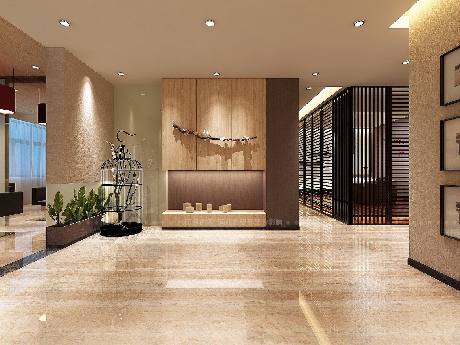 现代办公大厅3D模型下载【ID:1190483110】