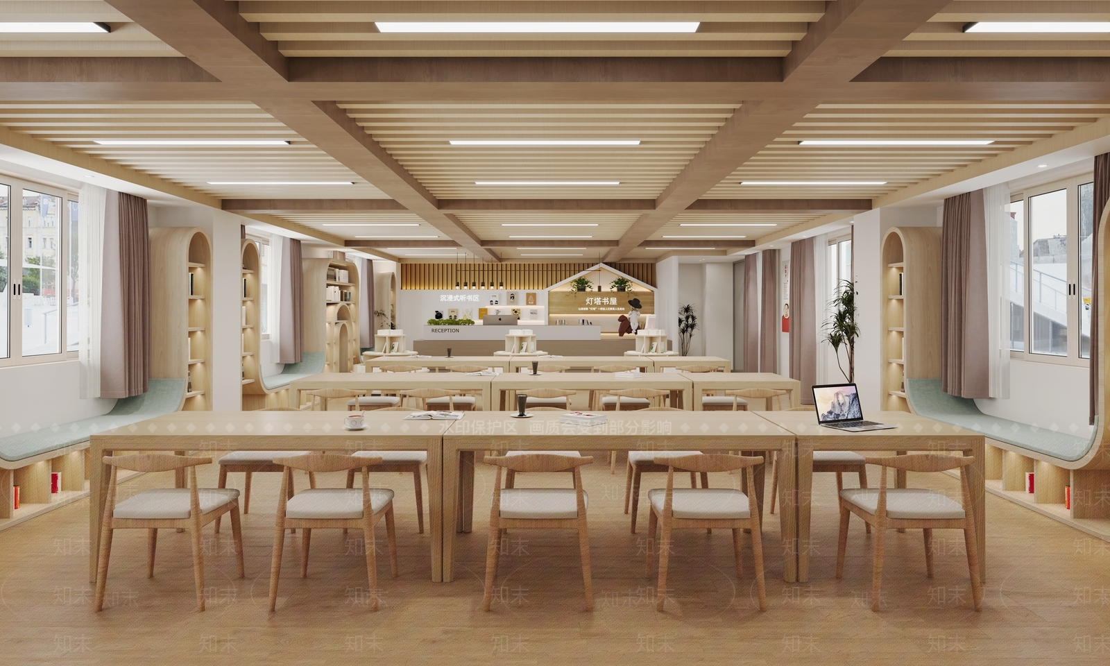 现代图书馆3D模型下载【ID:1190490518】