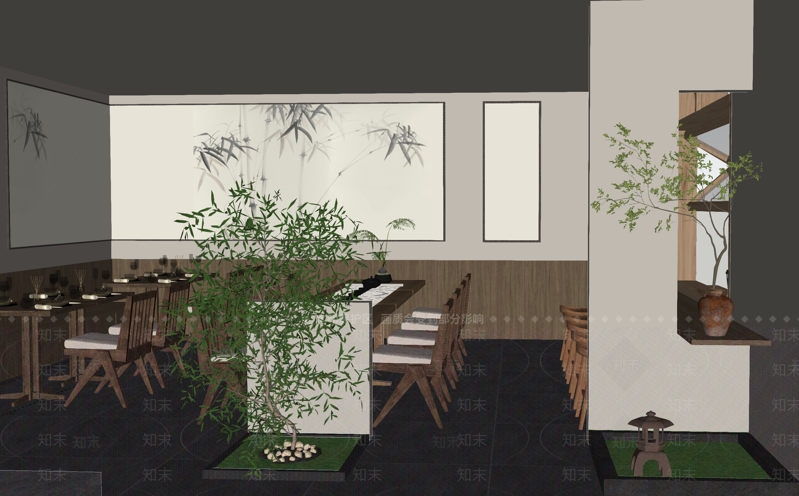 中式茶餐厅SU模型下载【ID:1190515116】