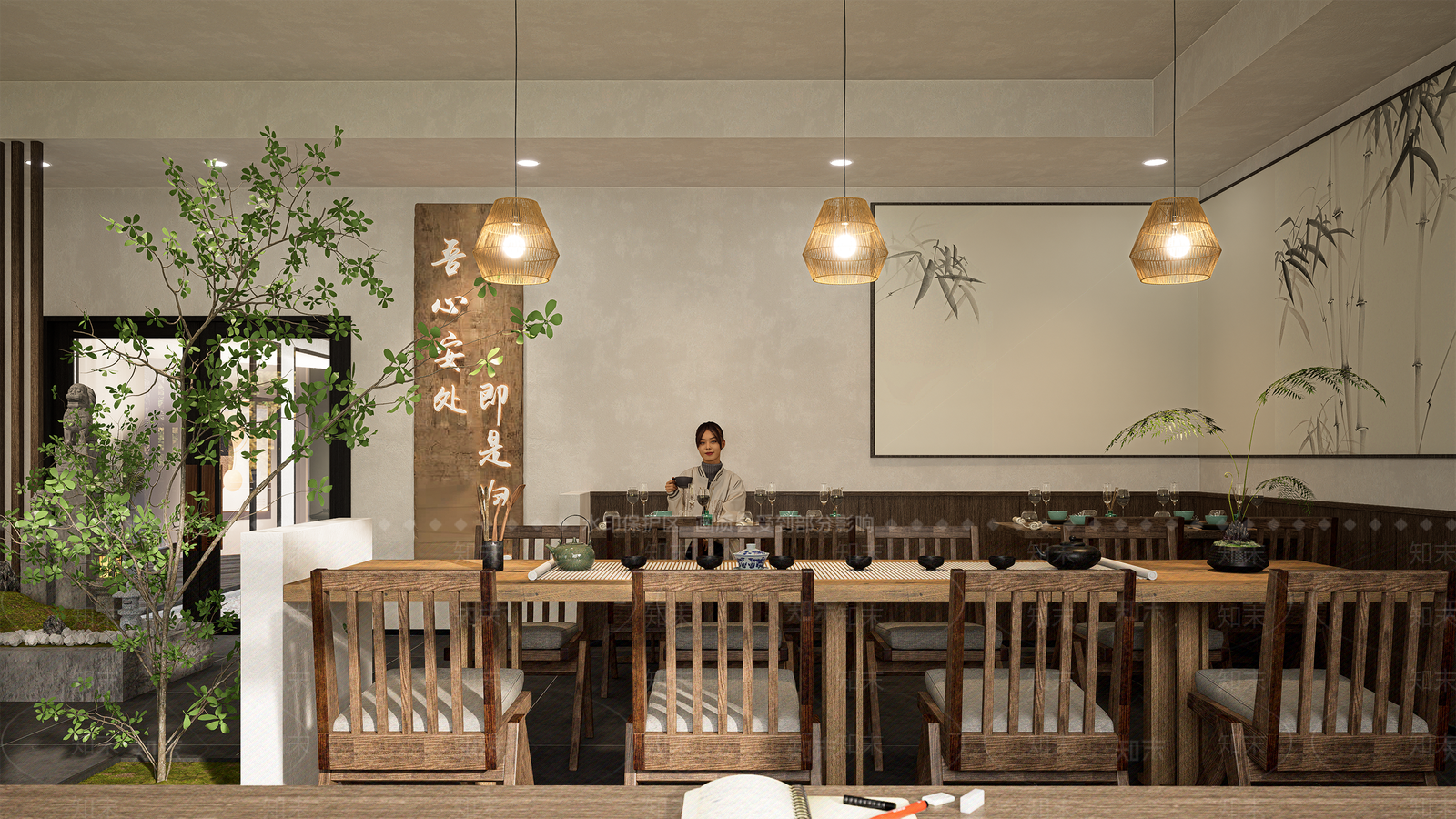 中式茶餐厅SU模型下载【ID:1190515116】