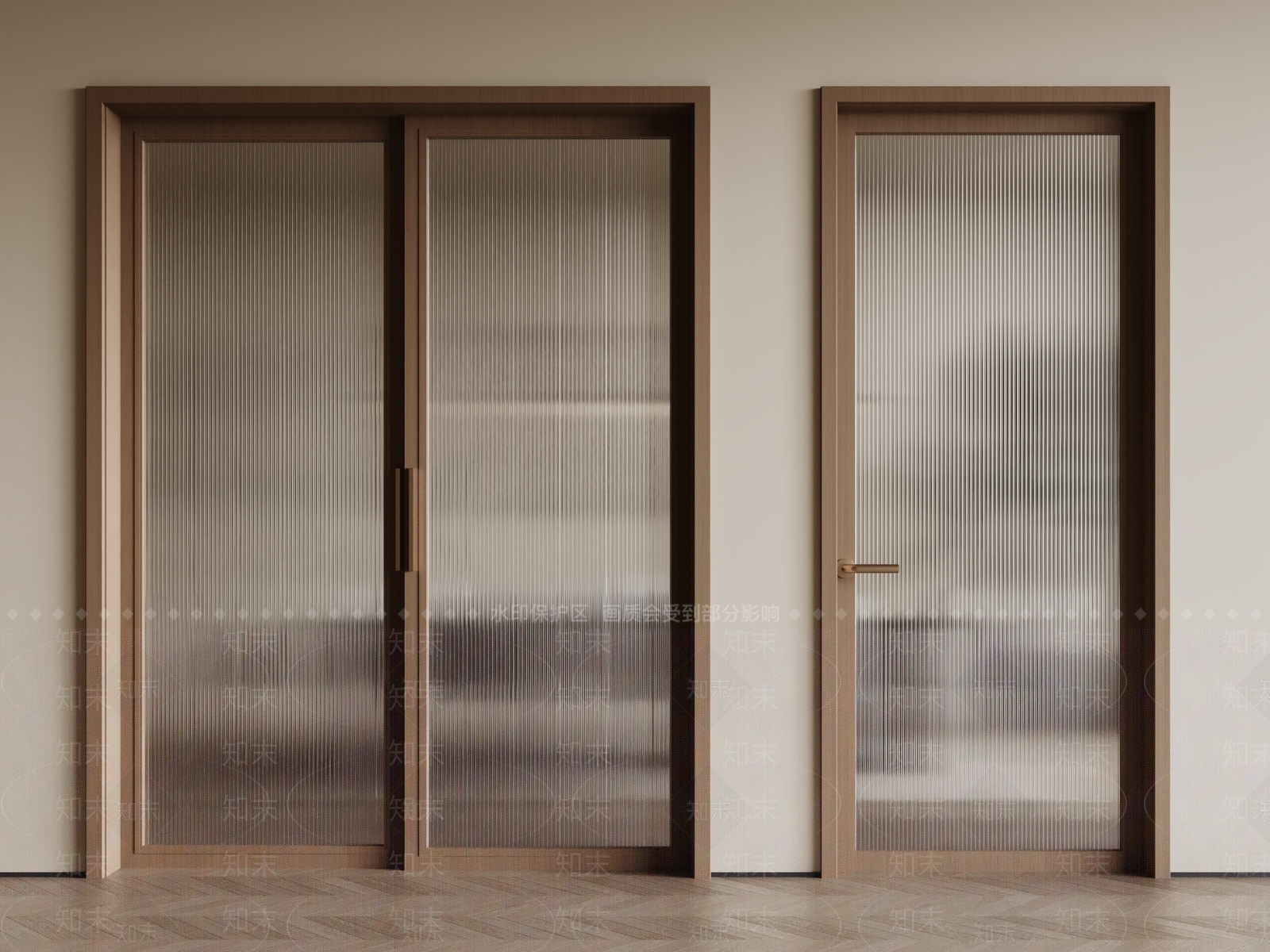 法式原木推拉门3D模型下载【ID:1190488342】