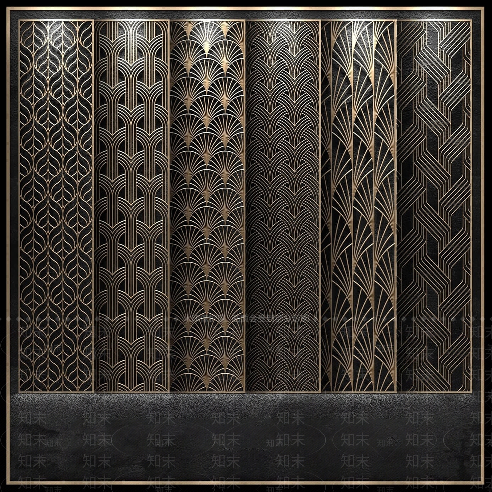 现代屏风3D模型下载【ID:1190488056】