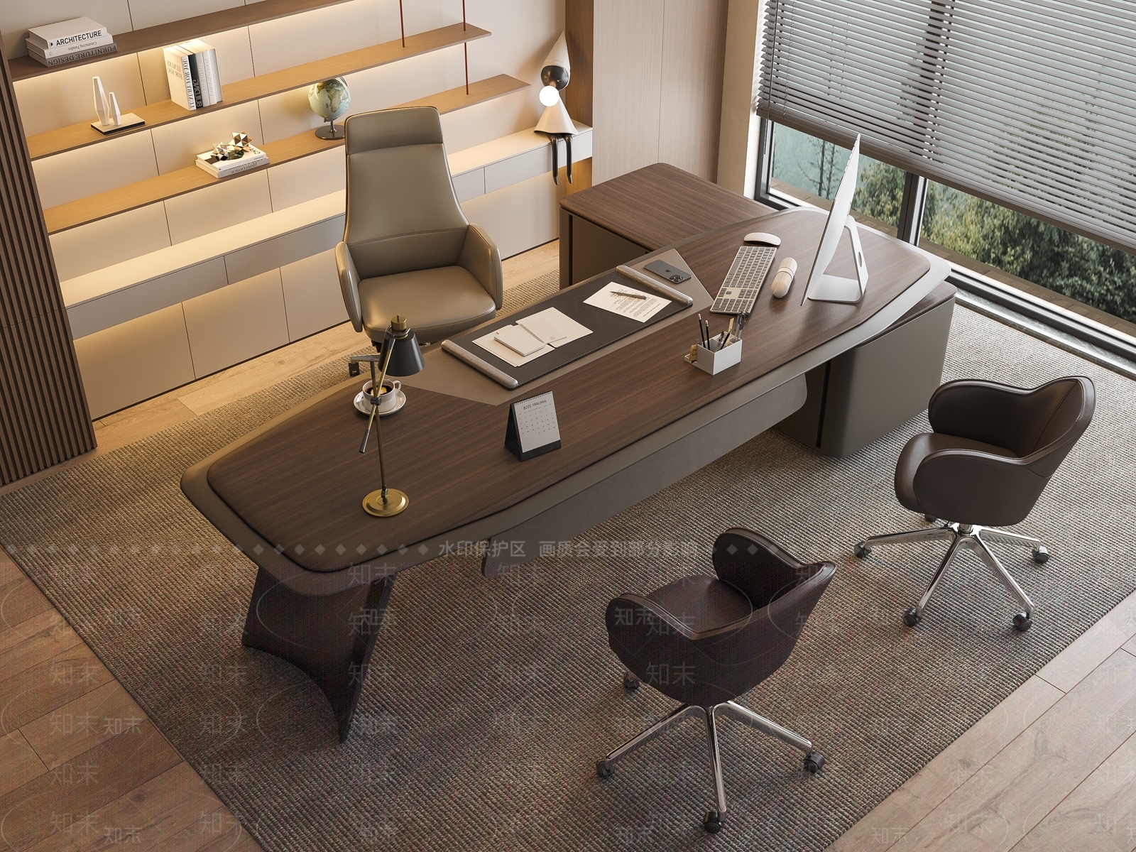 现代办公桌椅3D模型下载【ID:1190488611】