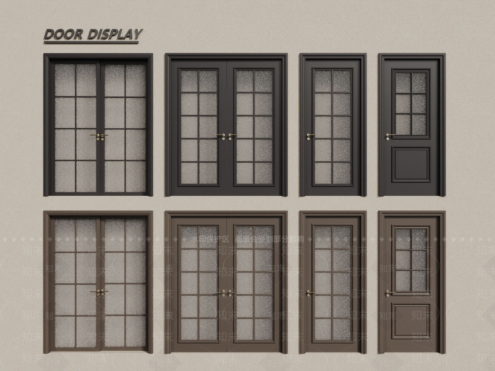 法式欧式推拉门3D模型下载【ID:1190488910】