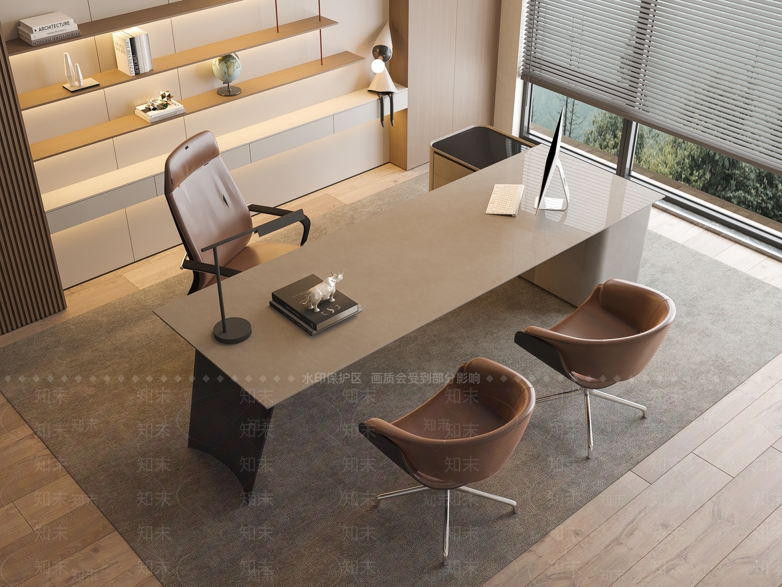 现代办公桌椅3D模型下载【ID:1190488911】