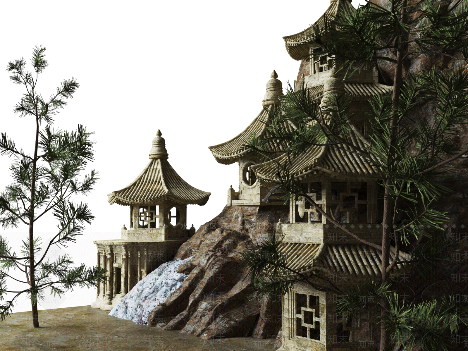 中式其他建筑外观3D模型下载【ID:1190490827】
