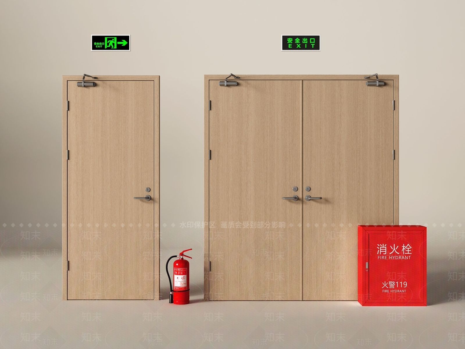 现代单开门3D模型下载【ID:1190490940】
