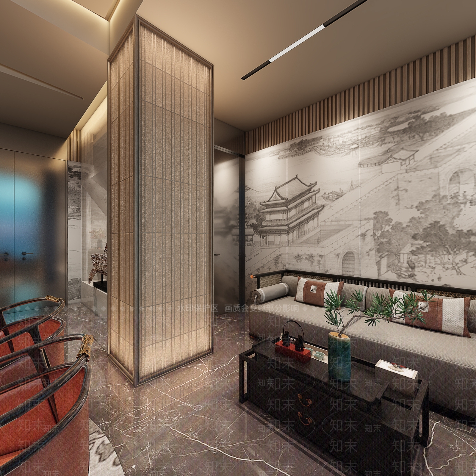 新中式包厢3D模型下载【ID:1190493221】