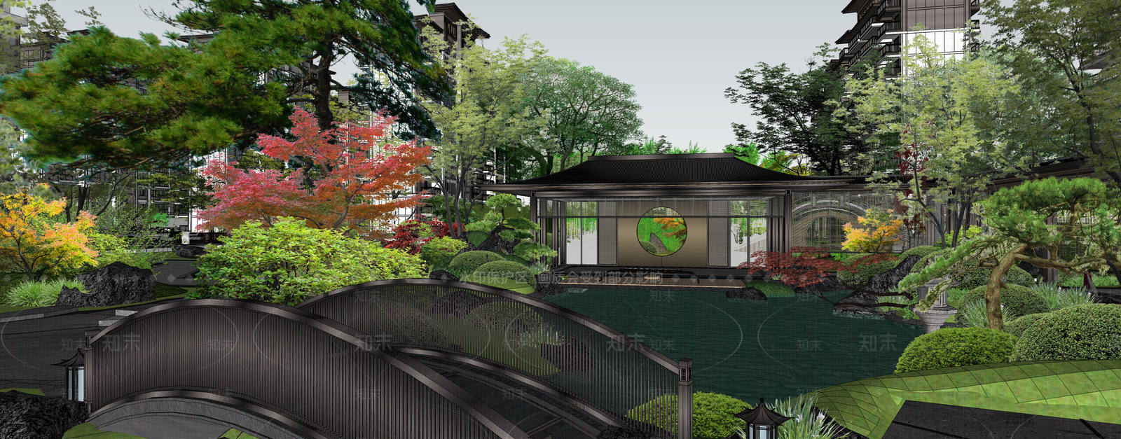 新中式中式办公景观SU模型下载【ID:1190494942】