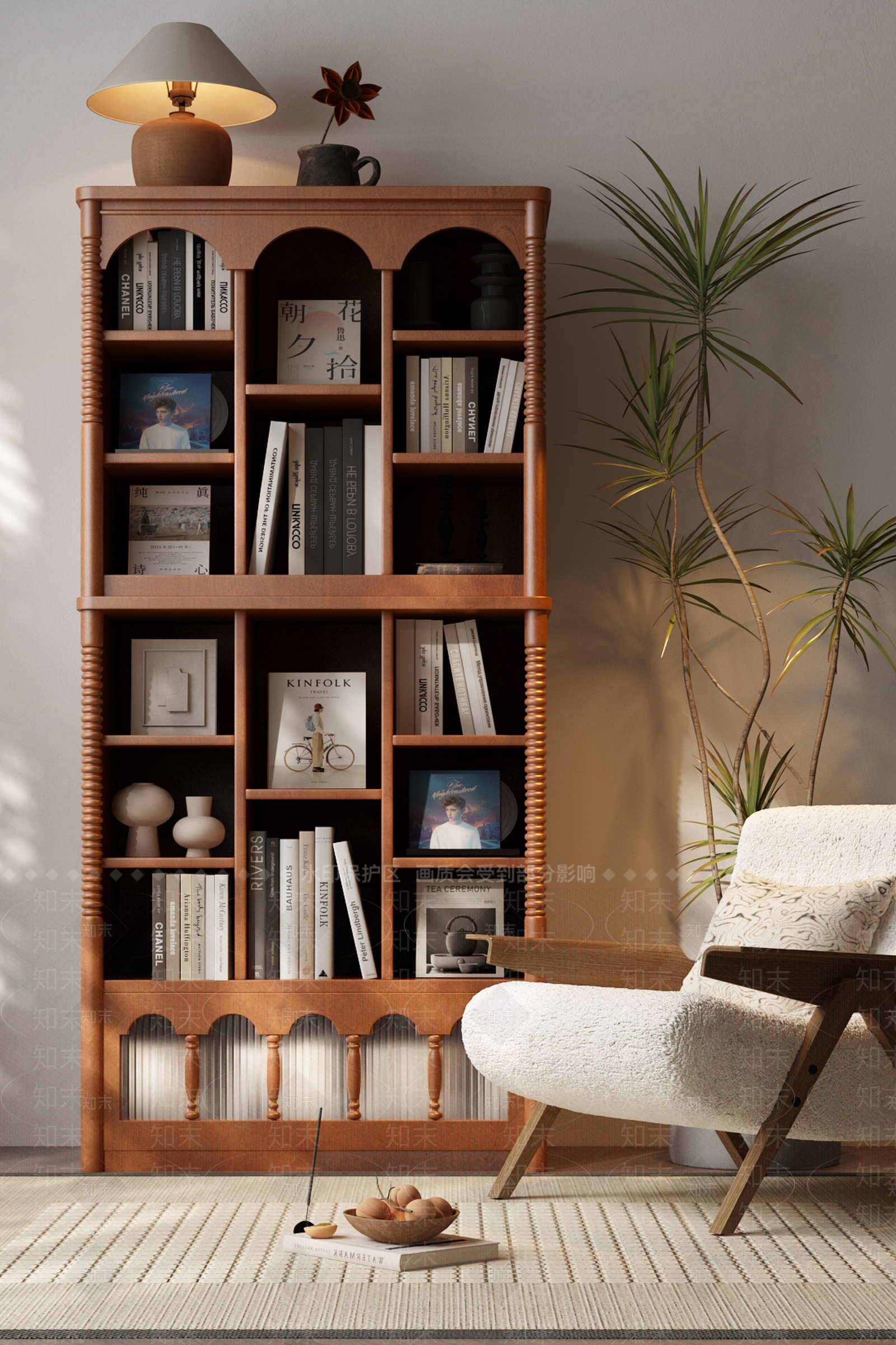 法式复古书柜3D模型下载【ID:1190497055】