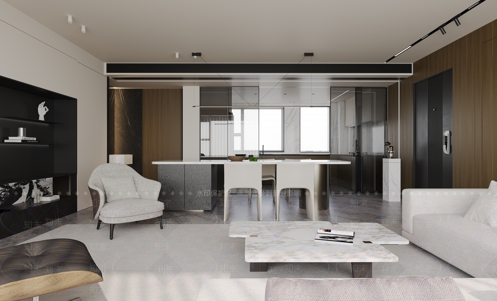 现代客餐厅3D模型下载【ID:1215087480】