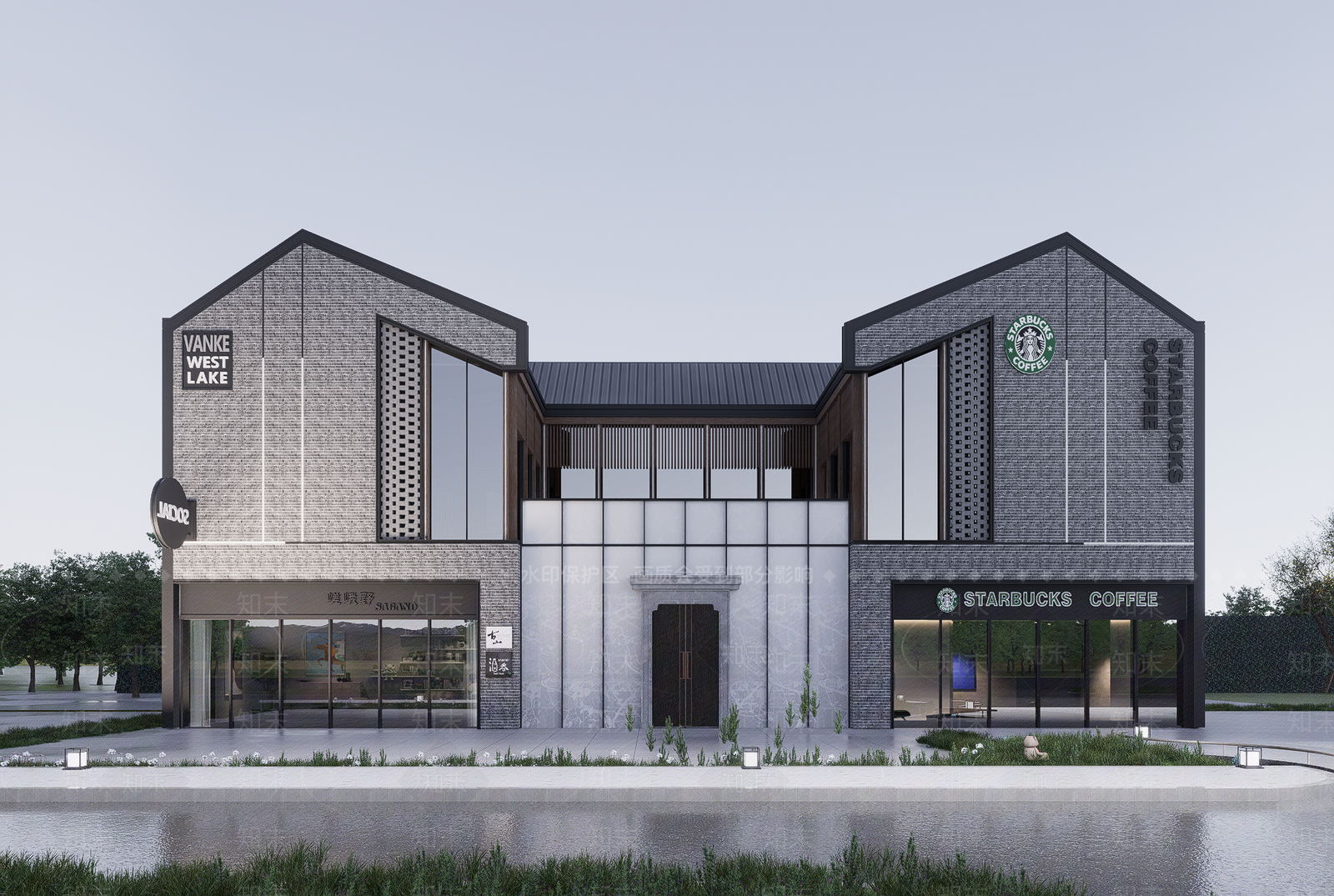 新中式中式商业街SU模型下载【ID:1190500235】