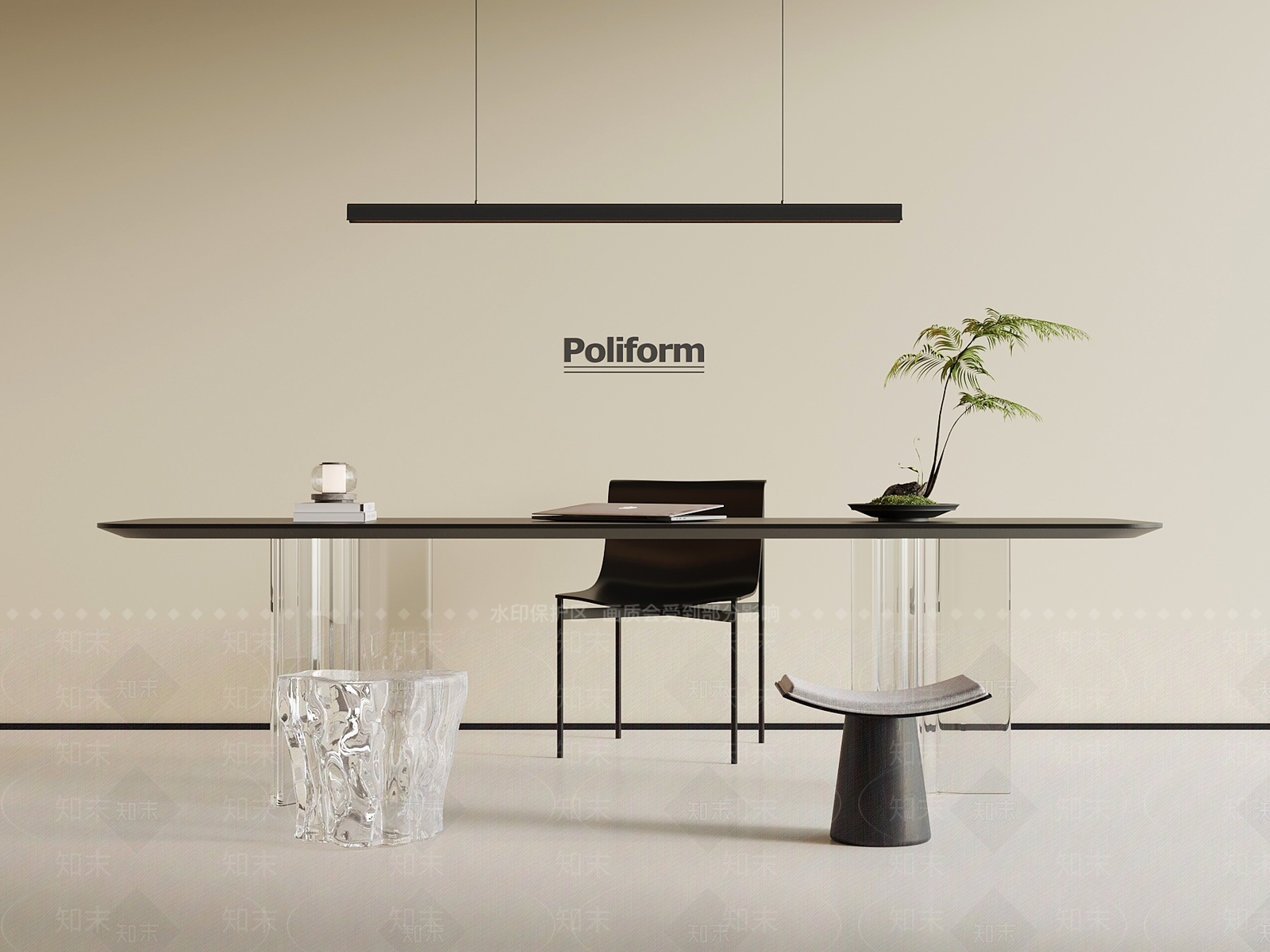 现代办公桌椅3D模型下载【ID:1190504565】