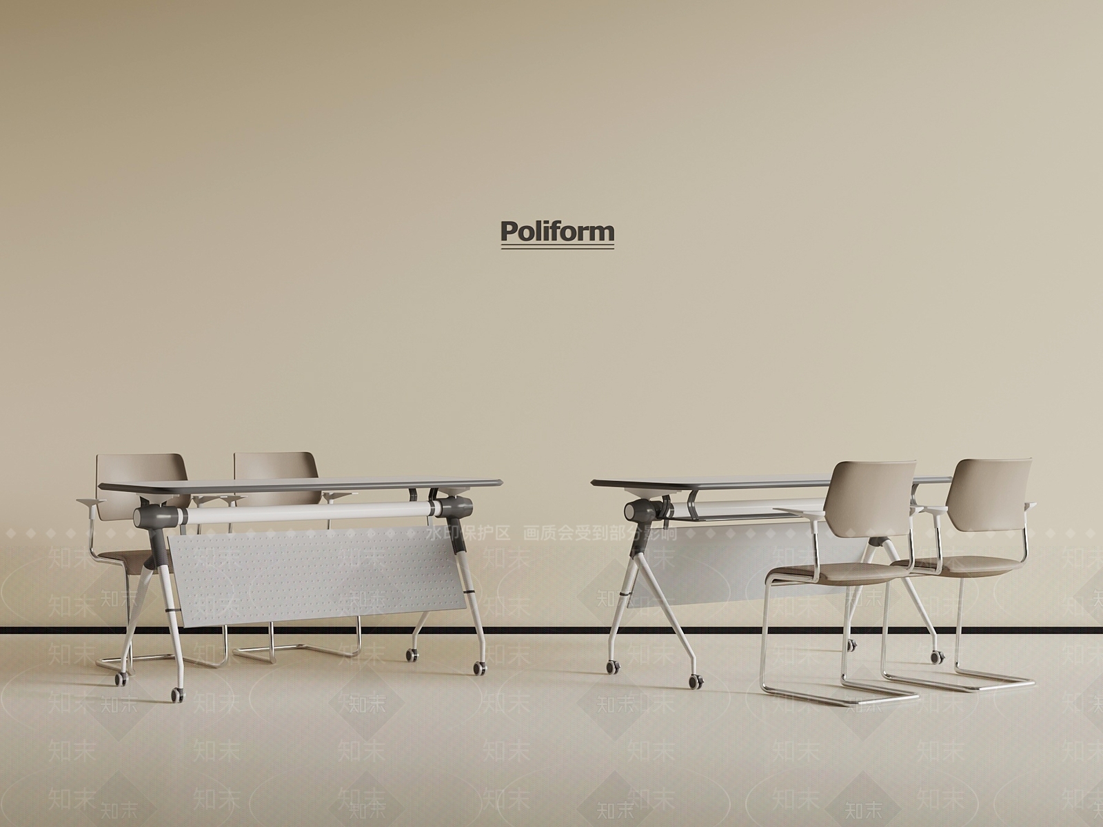 现代会议桌椅SU模型下载【ID:1190505332】