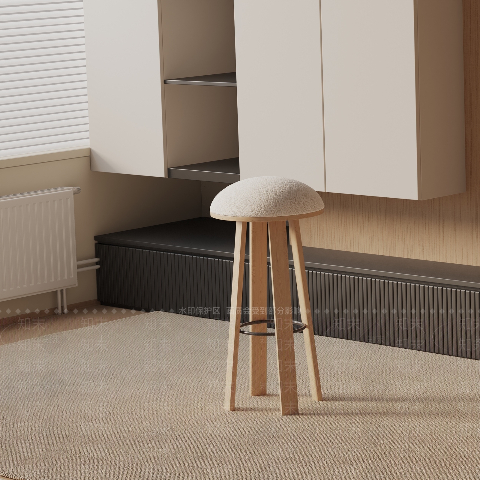 现代吧椅3D模型下载【ID:1190514396】