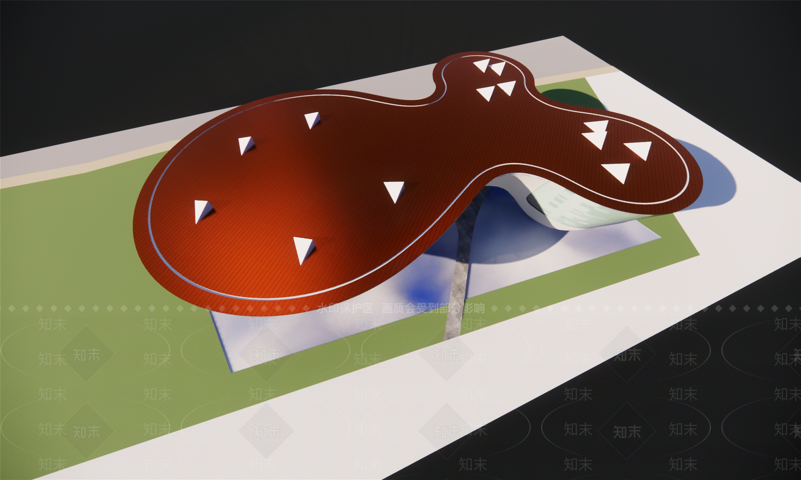 现代展览馆建筑SU模型下载【ID:1190515760】