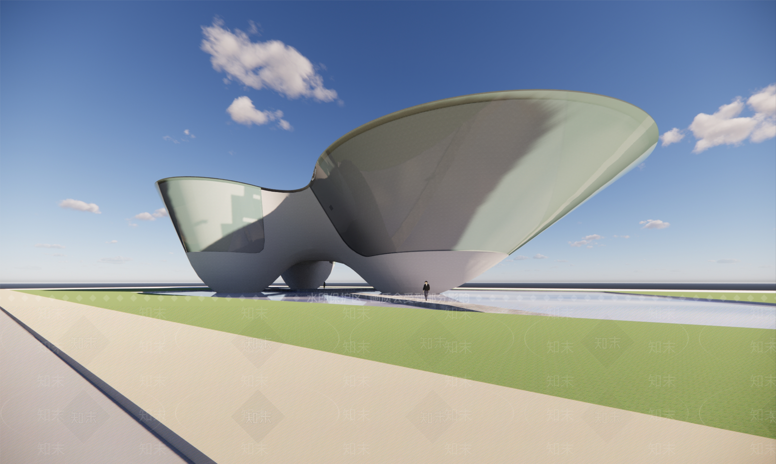 现代展览馆建筑SU模型下载【ID:1190515760】