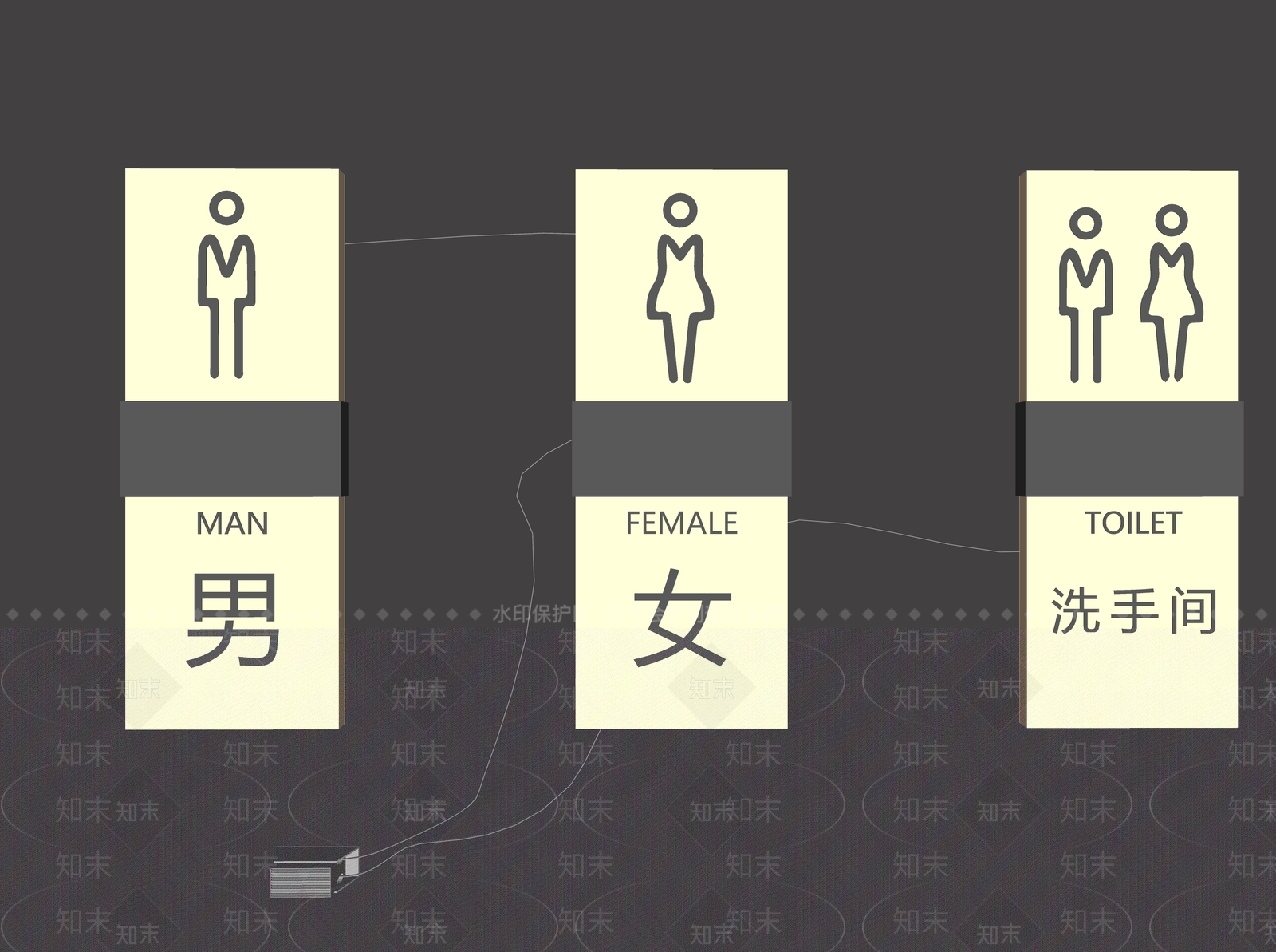 现代霓虹灯SU模型下载【ID:1190517818】
