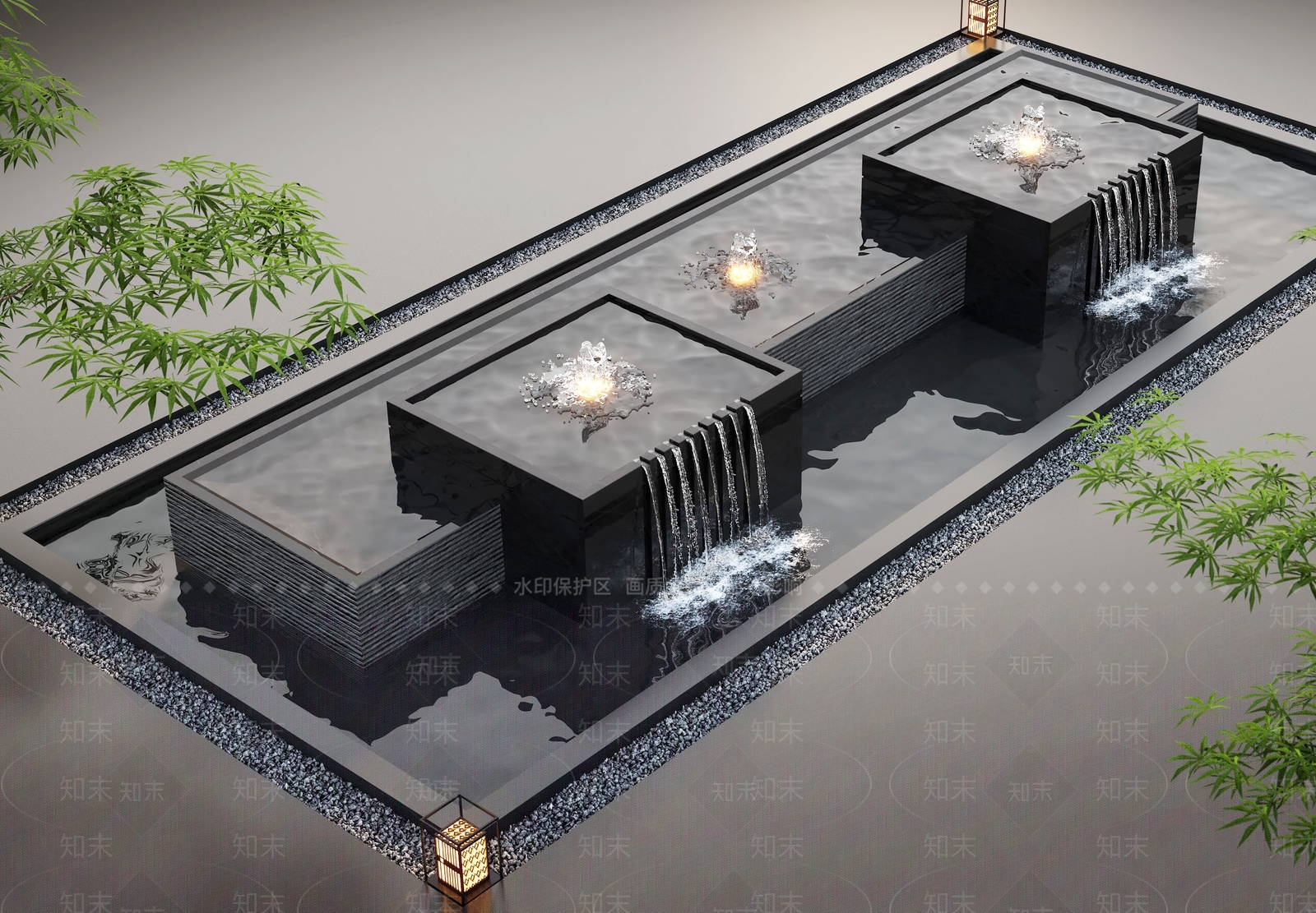 现代水景SU模型下载【ID:1190518097】