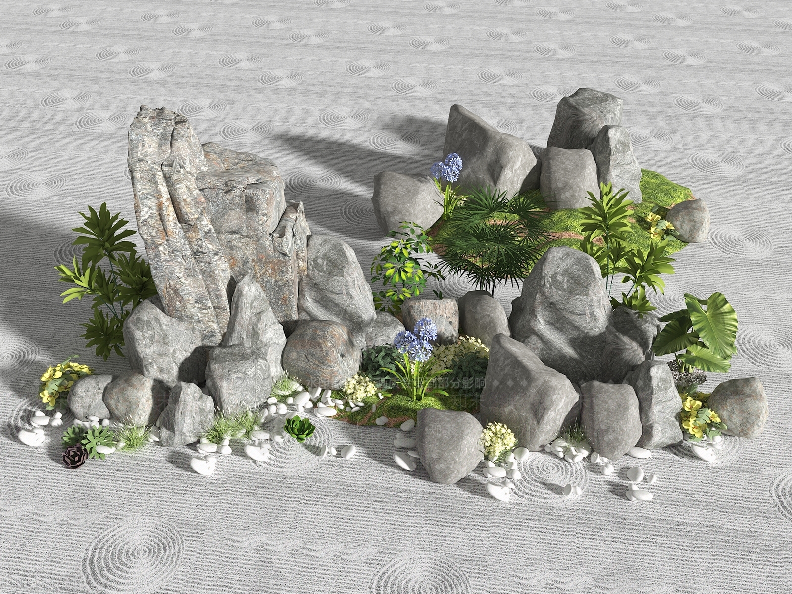 新中式石头3D模型下载【ID:1190528224】