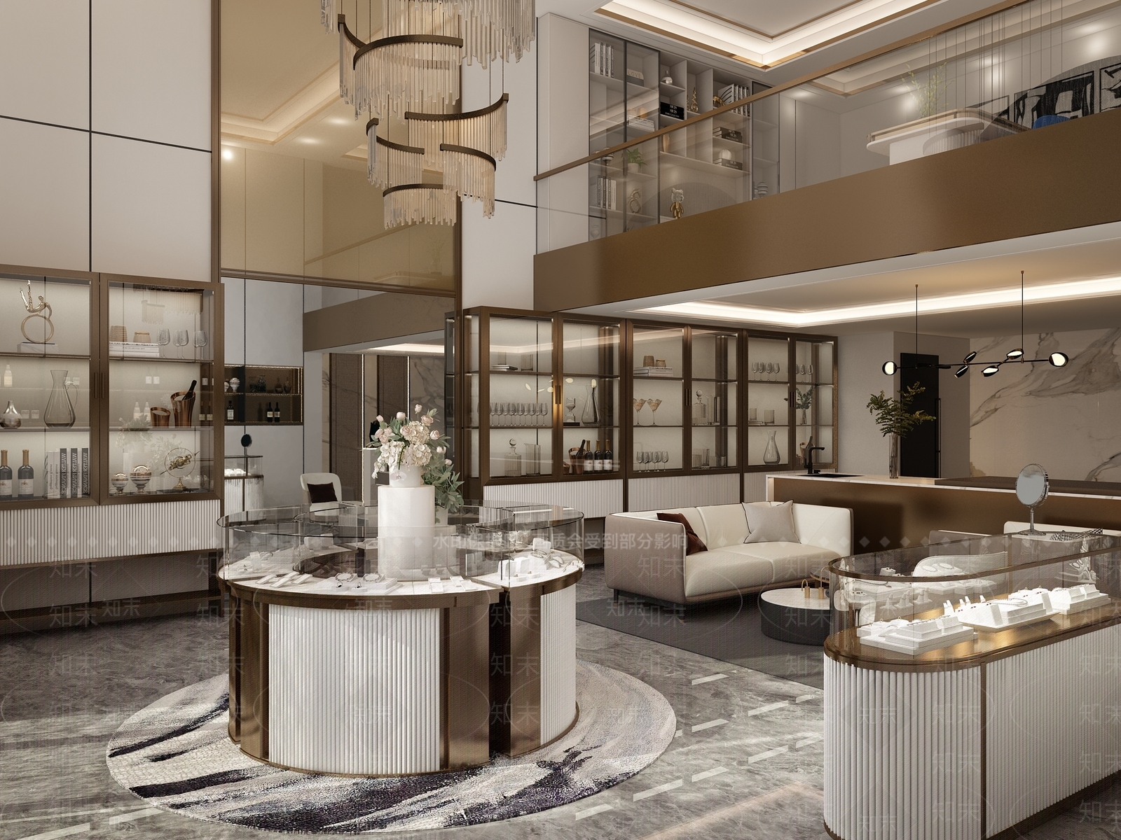 现代轻奢珠宝店3D模型下载【ID:1190531821】