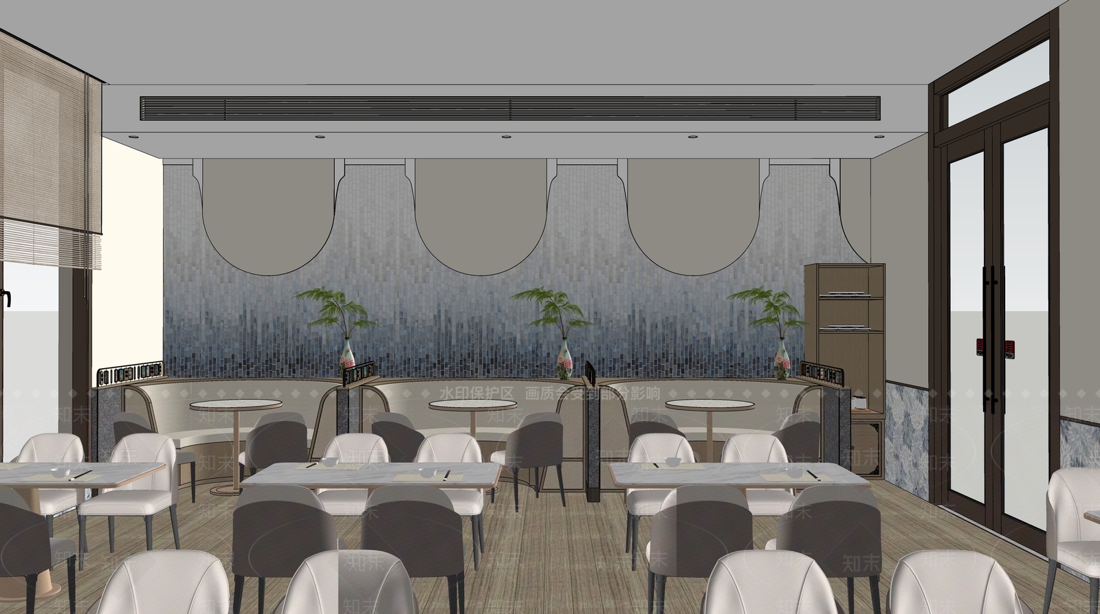 新中式茶餐厅SU模型下载【ID:1190532248】