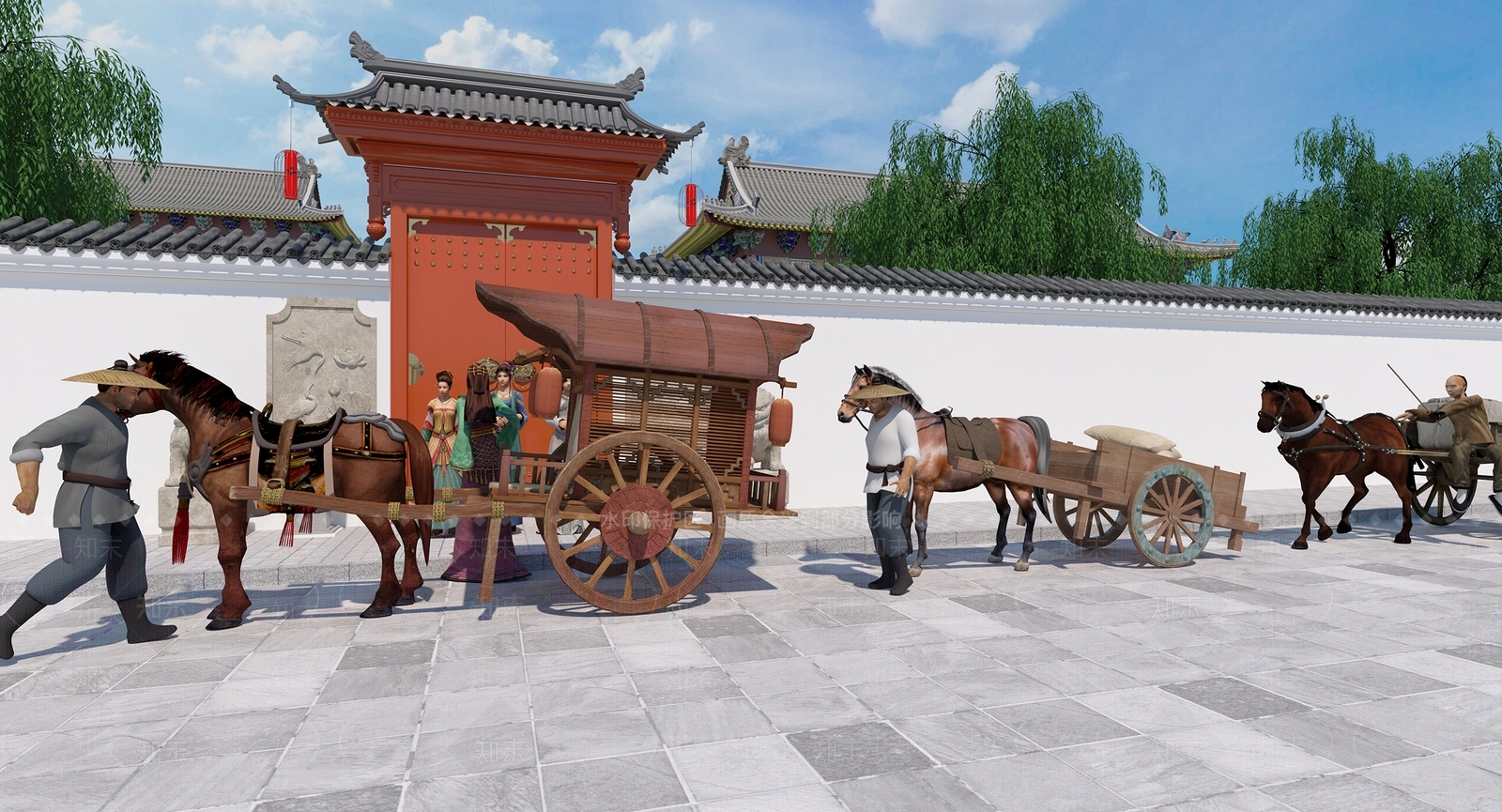 中式古建3D模型下载【ID:1190532041】
