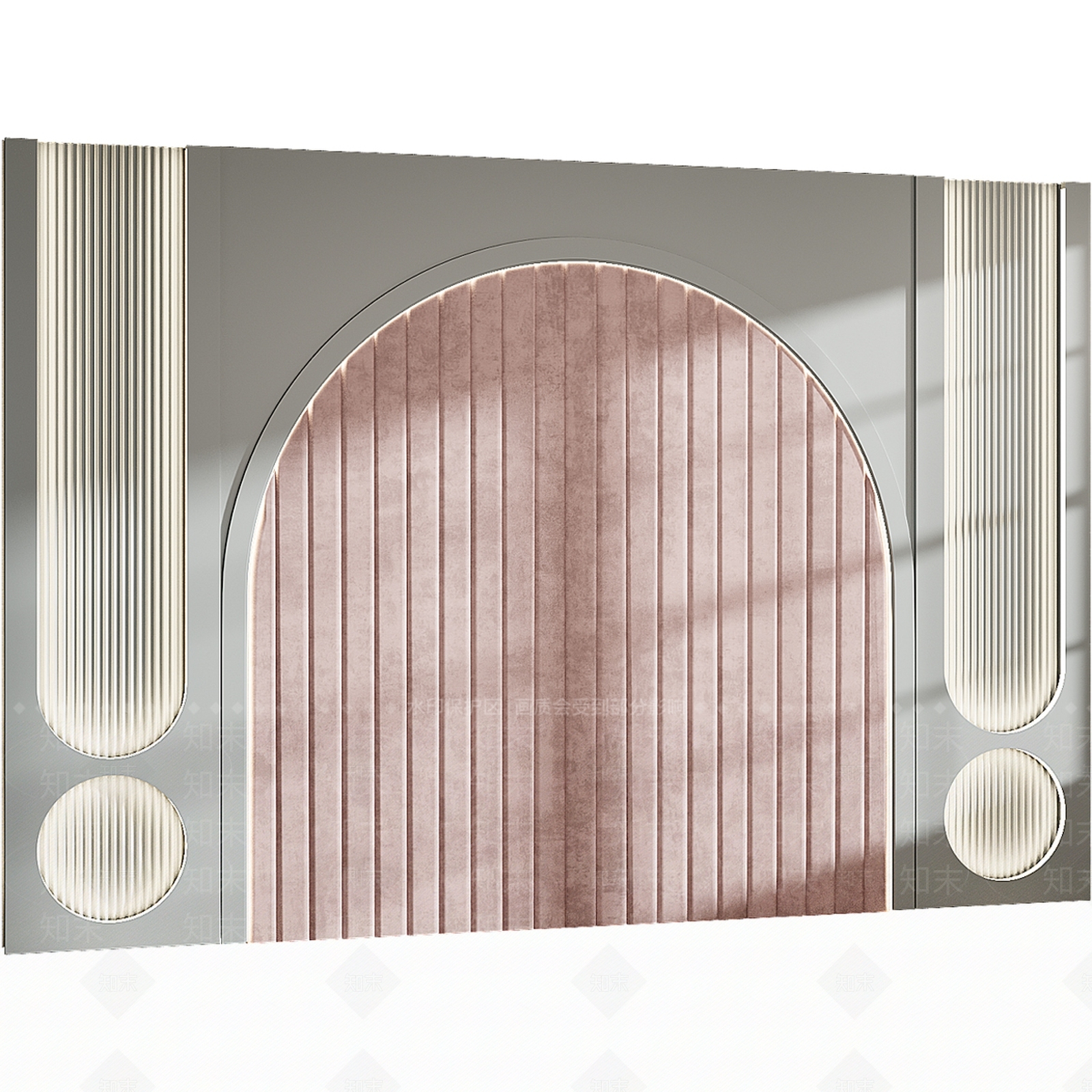 现代奶油床头背景墙3D模型下载【ID:1190532825】