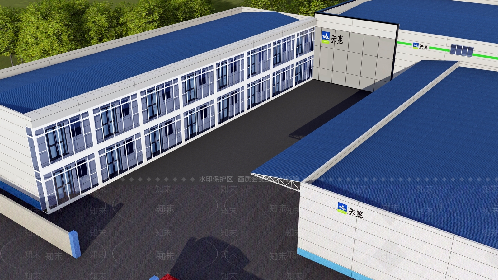 现代厂房SU模型下载【ID:1190534348】