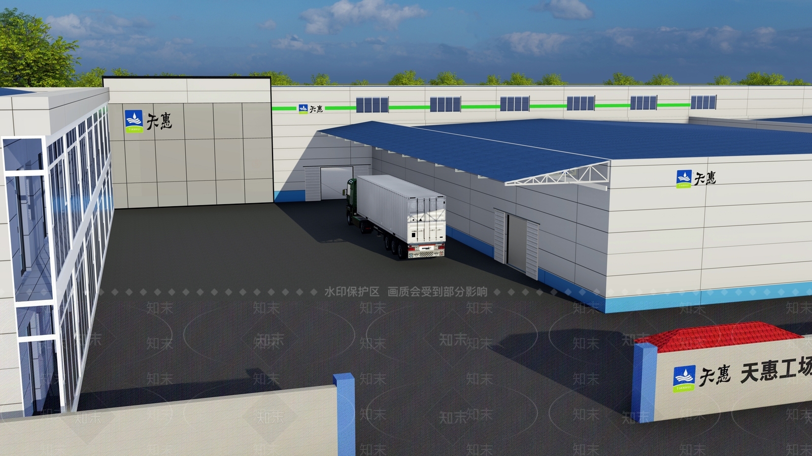 现代厂房SU模型下载【ID:1190534348】