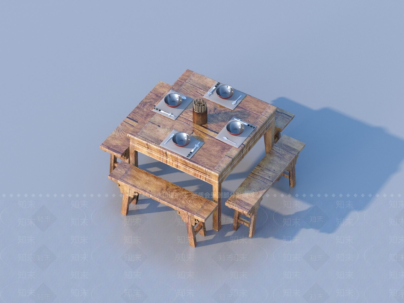 现代餐桌3D模型下载【ID:1190535167】