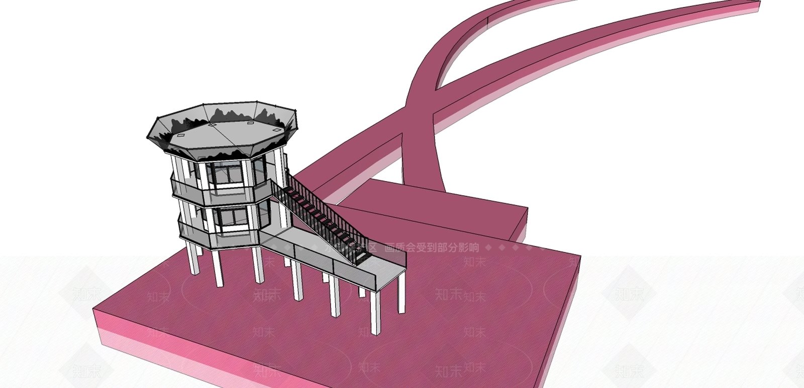 现代鸟瞰规划SU模型下载【ID:1190537369】