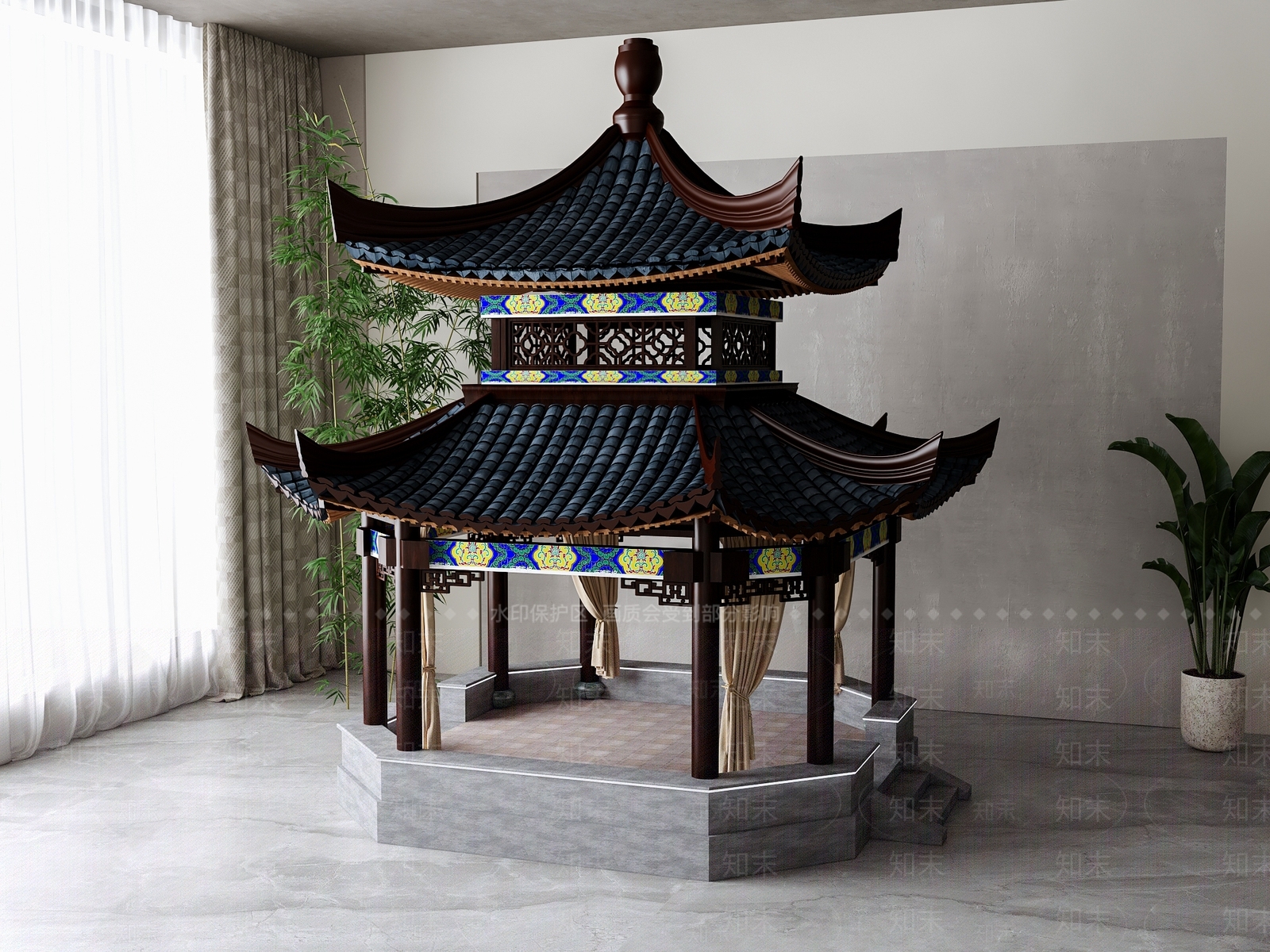 新中式古建3D模型下载【ID:1190537914】