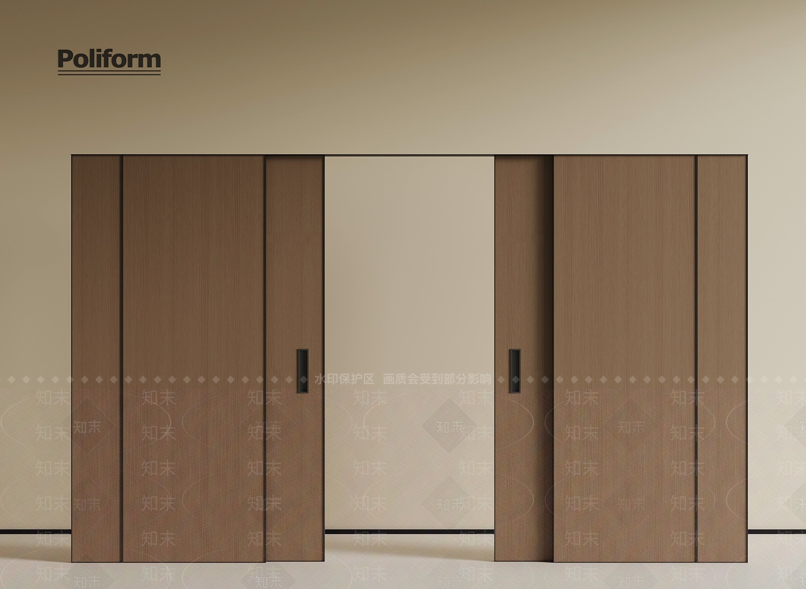 现代推拉门SU模型下载【ID:1190541960】