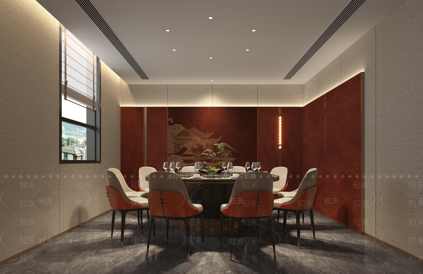 新中式中餐厅3D模型下载【ID:1190542469】